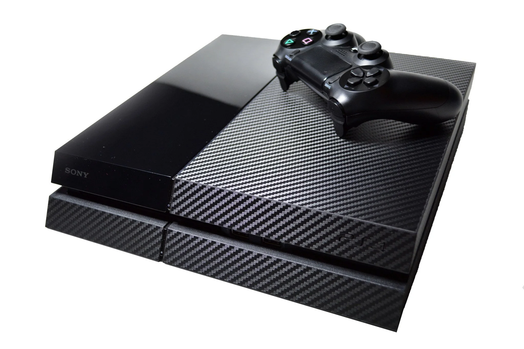Playstation 4 (PS4) 3D Textured BLACK CARBON Fibre Wrap Decal Skin - Image 6