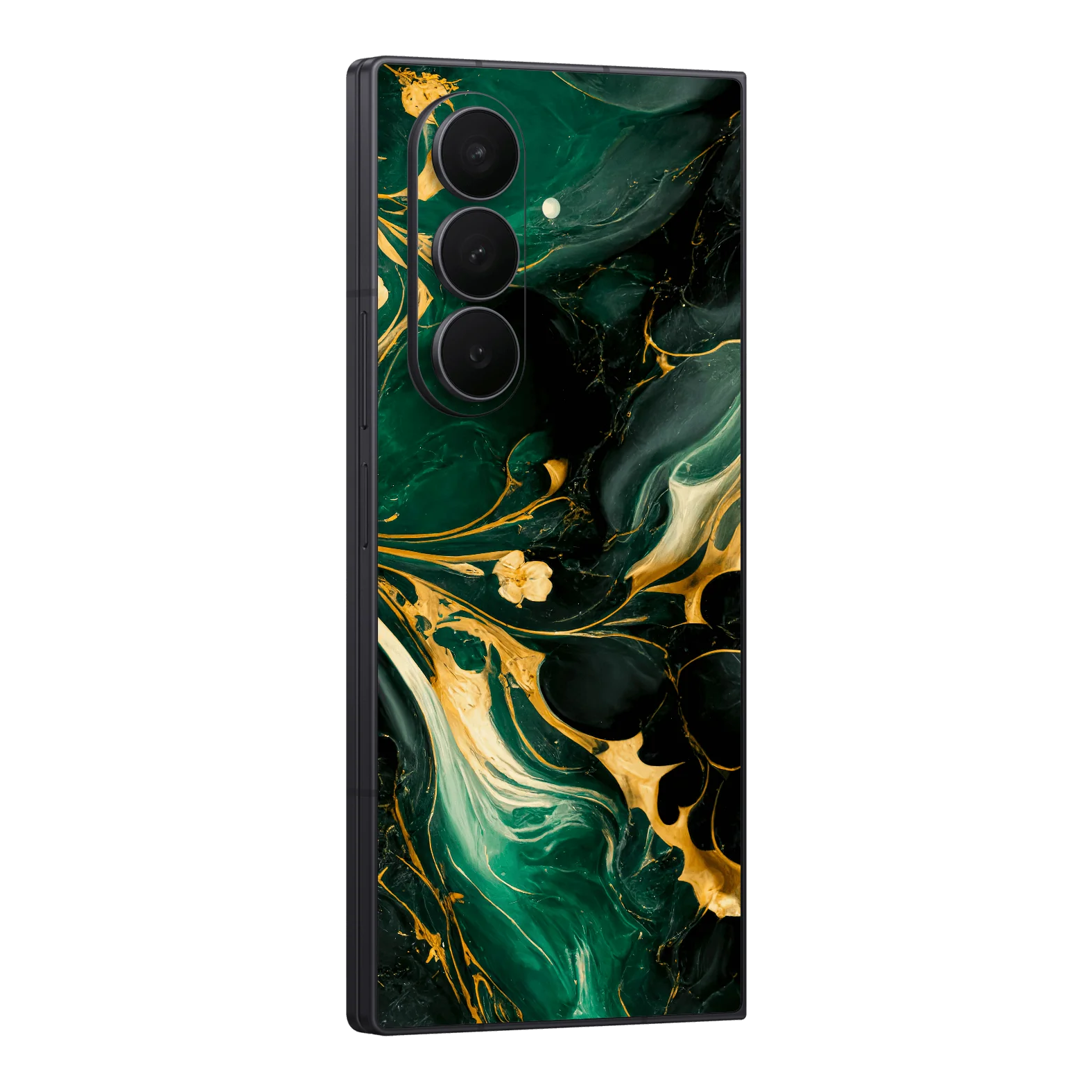 Galaxy Z FOLD 7 SIGNATURE AGATE GEODE Royal Green-Gold Skin
