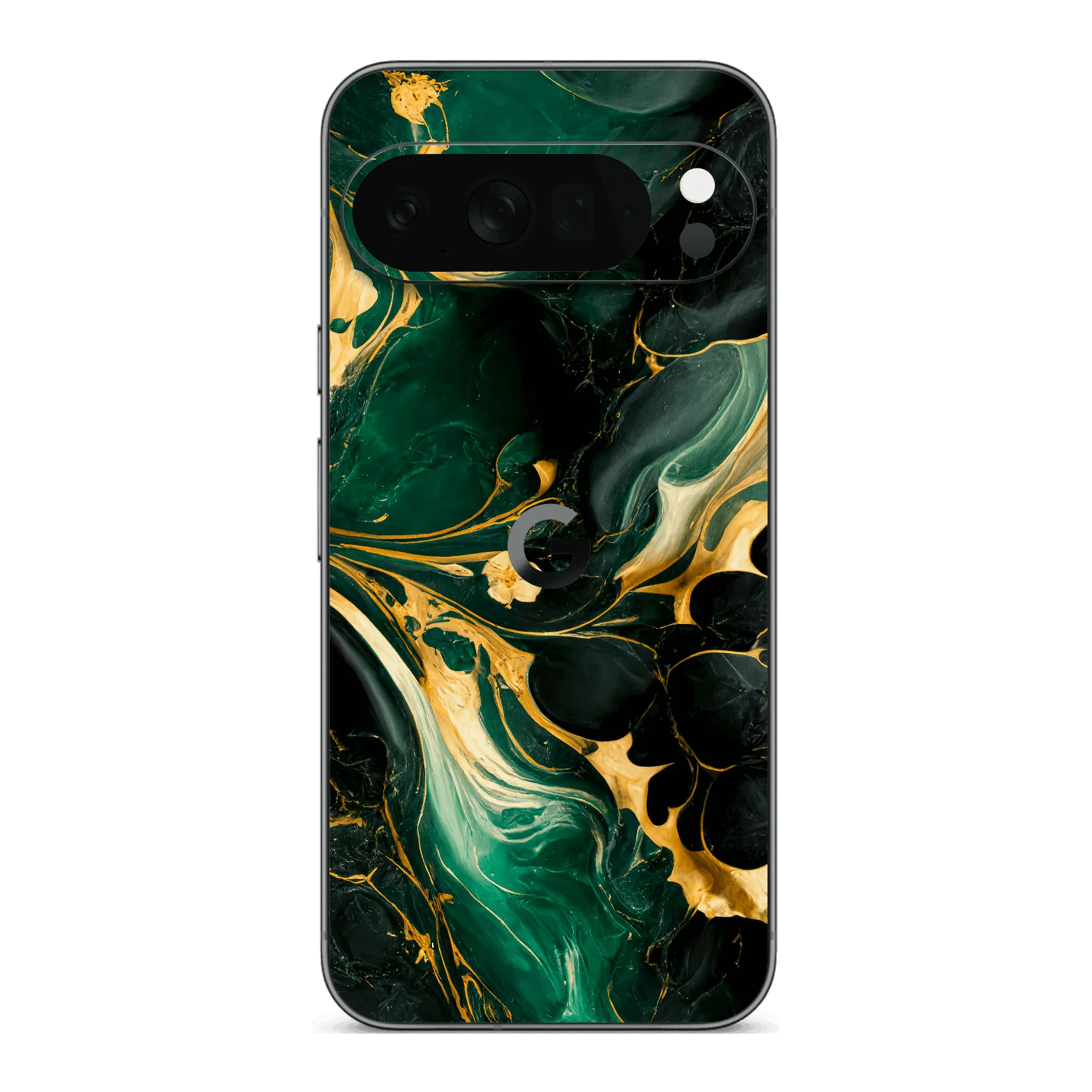 Google Pixel 10 PRO SIGNATURE AGATE GEODE Royal Green-Gold Skin