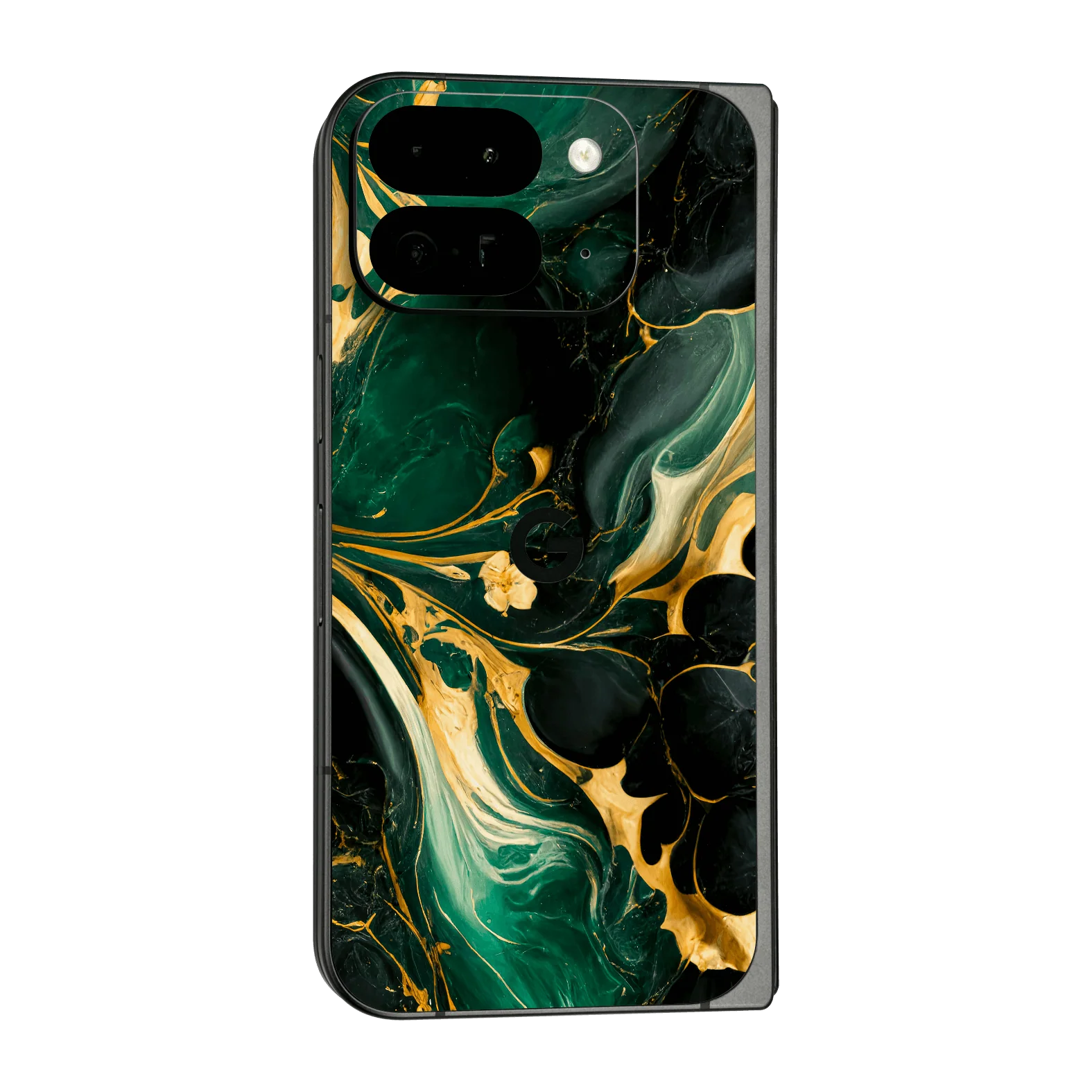 Google Pixel 9 Pro FOLD - SIGNATURE AGATE GEODE Royal Green-Gold Skin