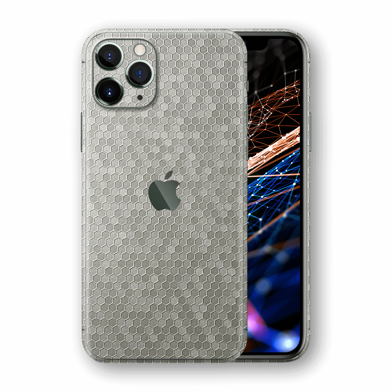 iPhone 11 Pro MAX LUXURIA SILVER HONEYCOMB 3D TEXTURED Skin