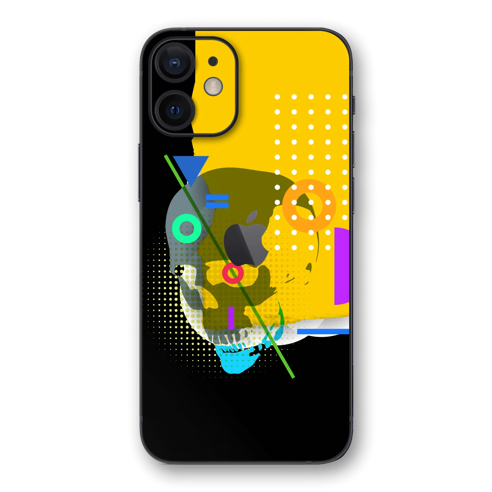 iPhone 12 MINI SIGNATURE Abstract Black-Yellow SKULL Skin