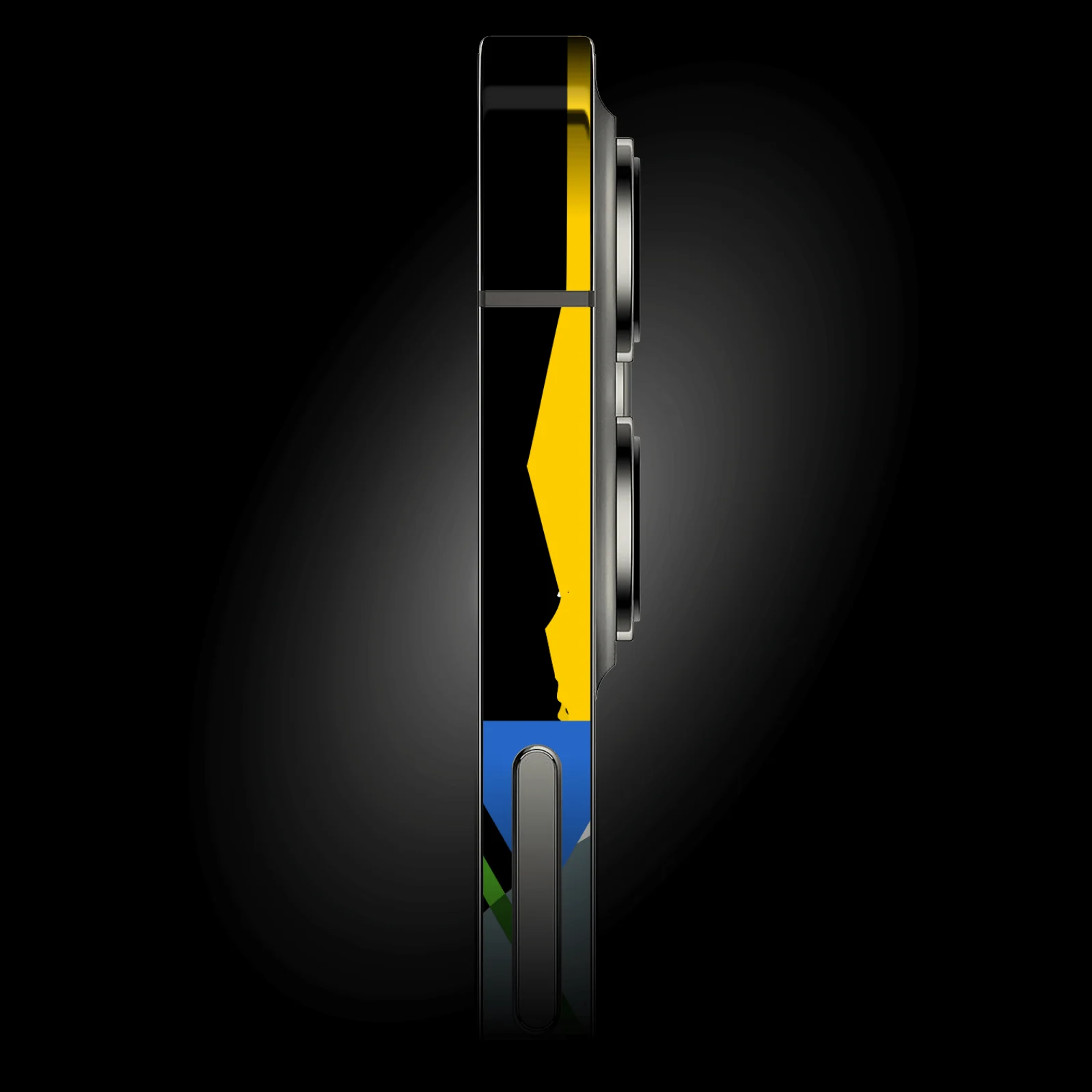 iPhone 12 MINI SIGNATURE Abstract Black-Yellow SKULL Skin - Image 2