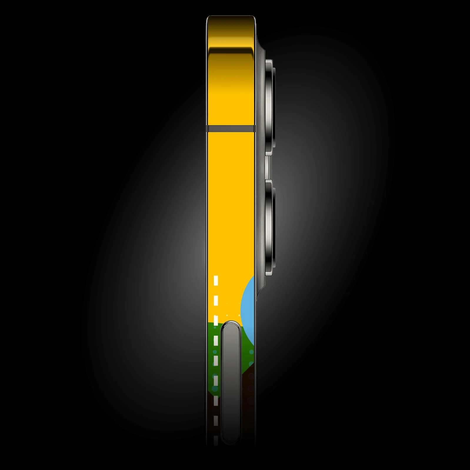 iPhone 12 MINI SIGNATURE Abstract Yellow X Skull Skin - Image 2