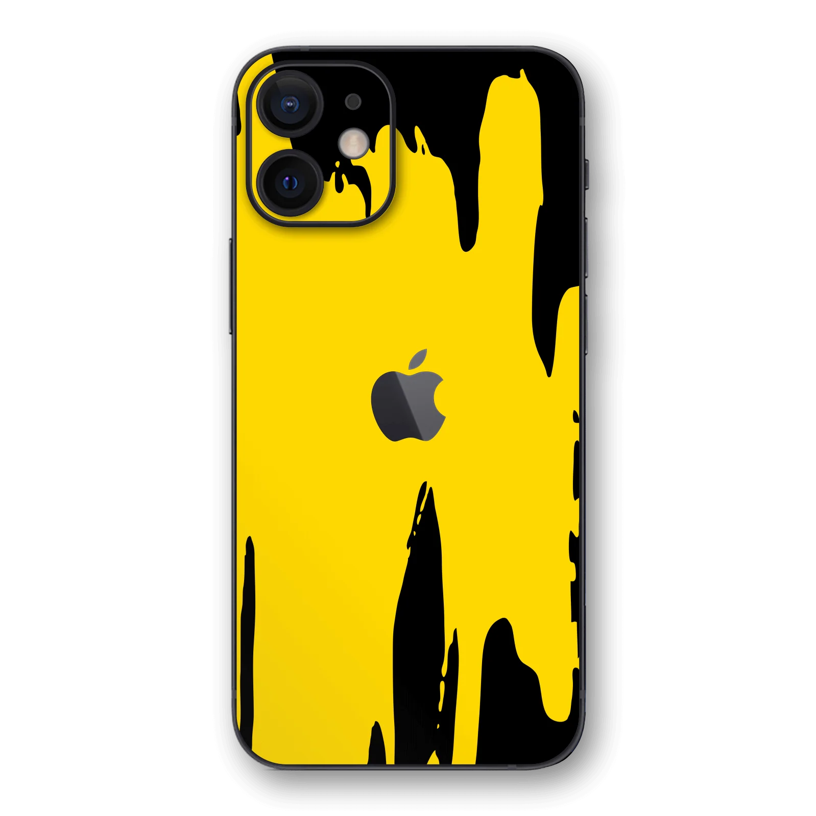 iPhone 12 MINI SIGNATURE Yellow-Black Dripping Paint Skin