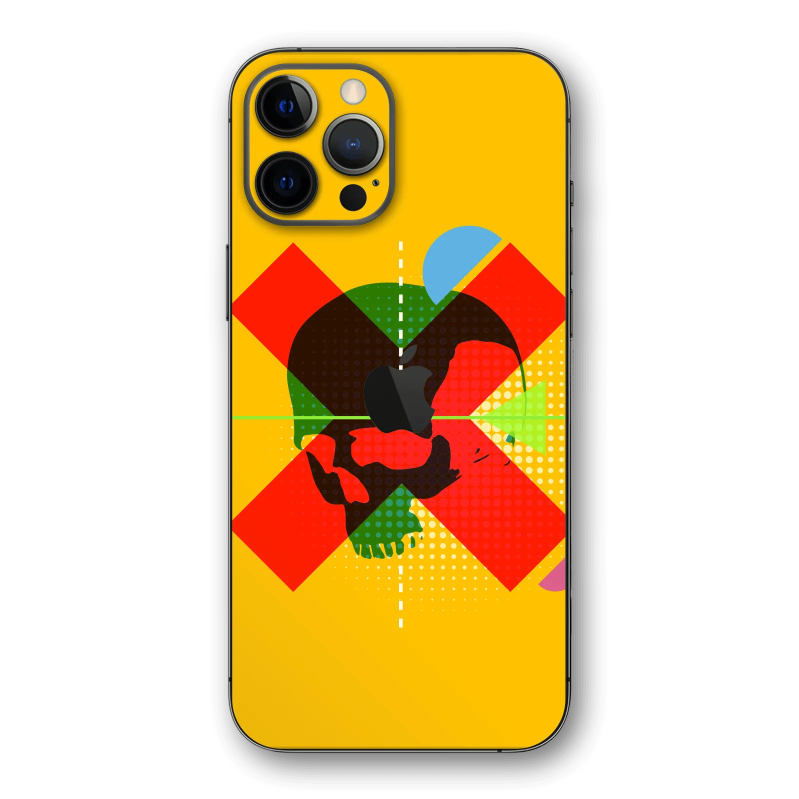 iPhone 12 PRO SIGNATURE Abstract Yellow X Skull Skin