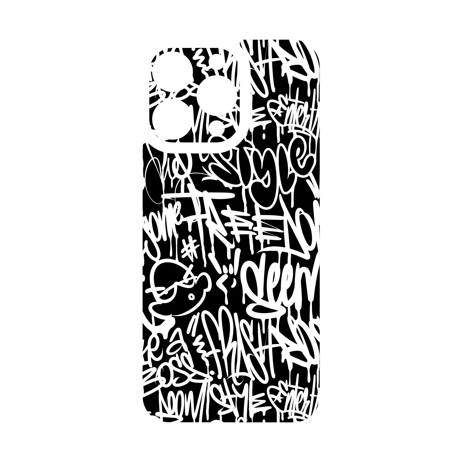 iPhone 15 Pro MAX Qcaze - SIGNATURE Monochrome Graffiti (Case + Skin Kit) - Image 3