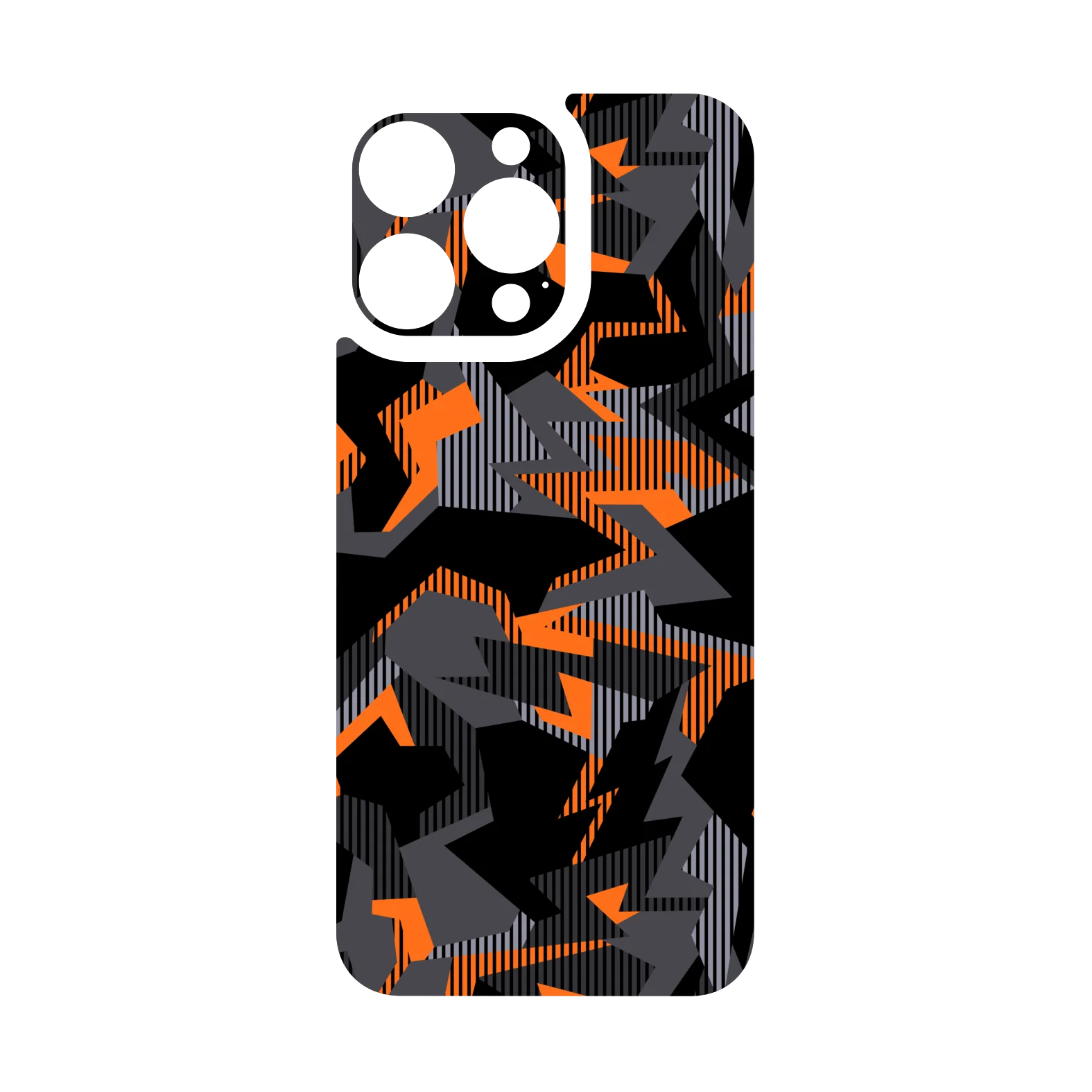 iPhone 15 Pro MAX Qcaze - SIGNATURE Sharp-Edged Orange CAMO (Case + Skin Kit) - Image 3