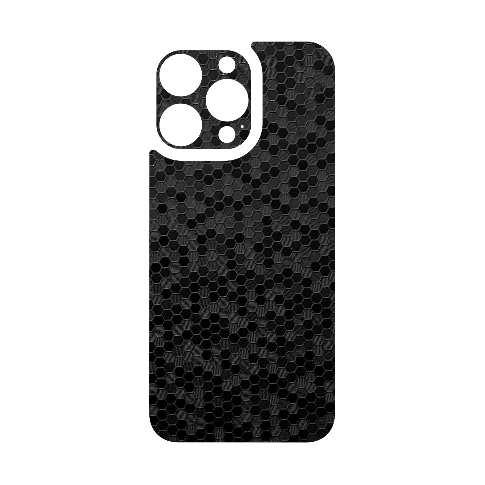iPhone 15 PRO Qcaze - LUXURIA BLACK HONEYCOMB 3D TEXTURED (Case + Skin Kit) - Image 3