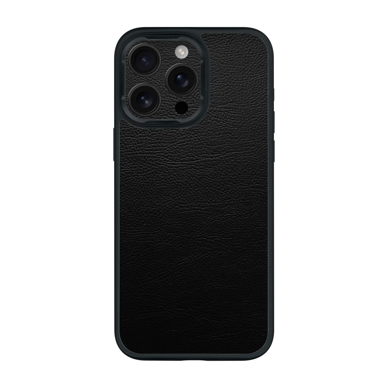 iPhone 15 PRO Qcaze - LUXURIA RIDERS Black LEATHER Textured (Case + Skin Kit)