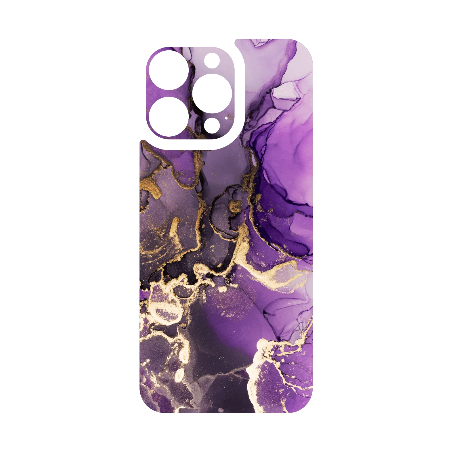 iPhone 15 PRO Qcaze - SIGNATURE AGATE GEODE Purple-Gold (Case + Skin Kit) - Image 3