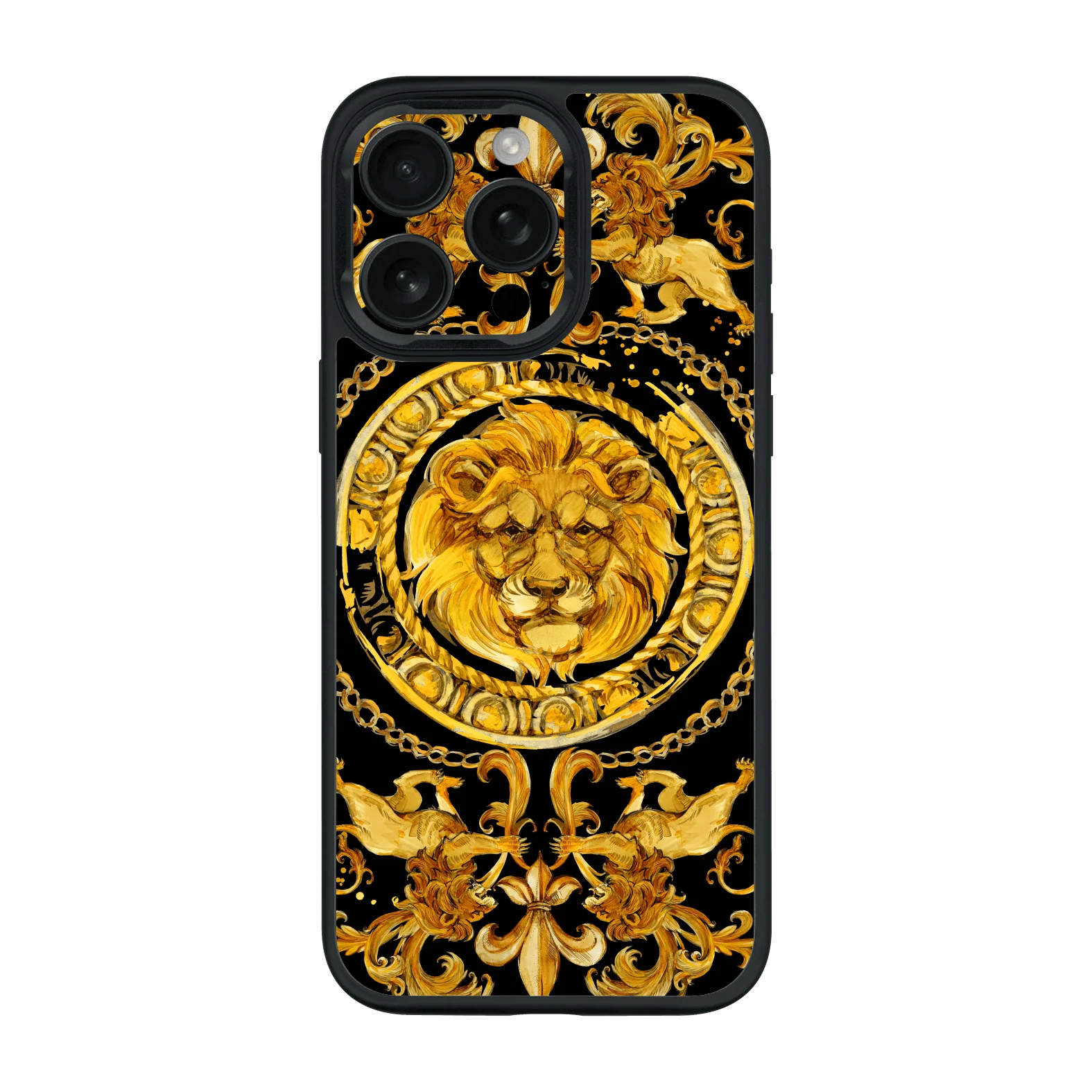 iPhone 15 PRO Qcaze - SIGNATURE Baroque Gold Ornaments (Case + Skin Kit)