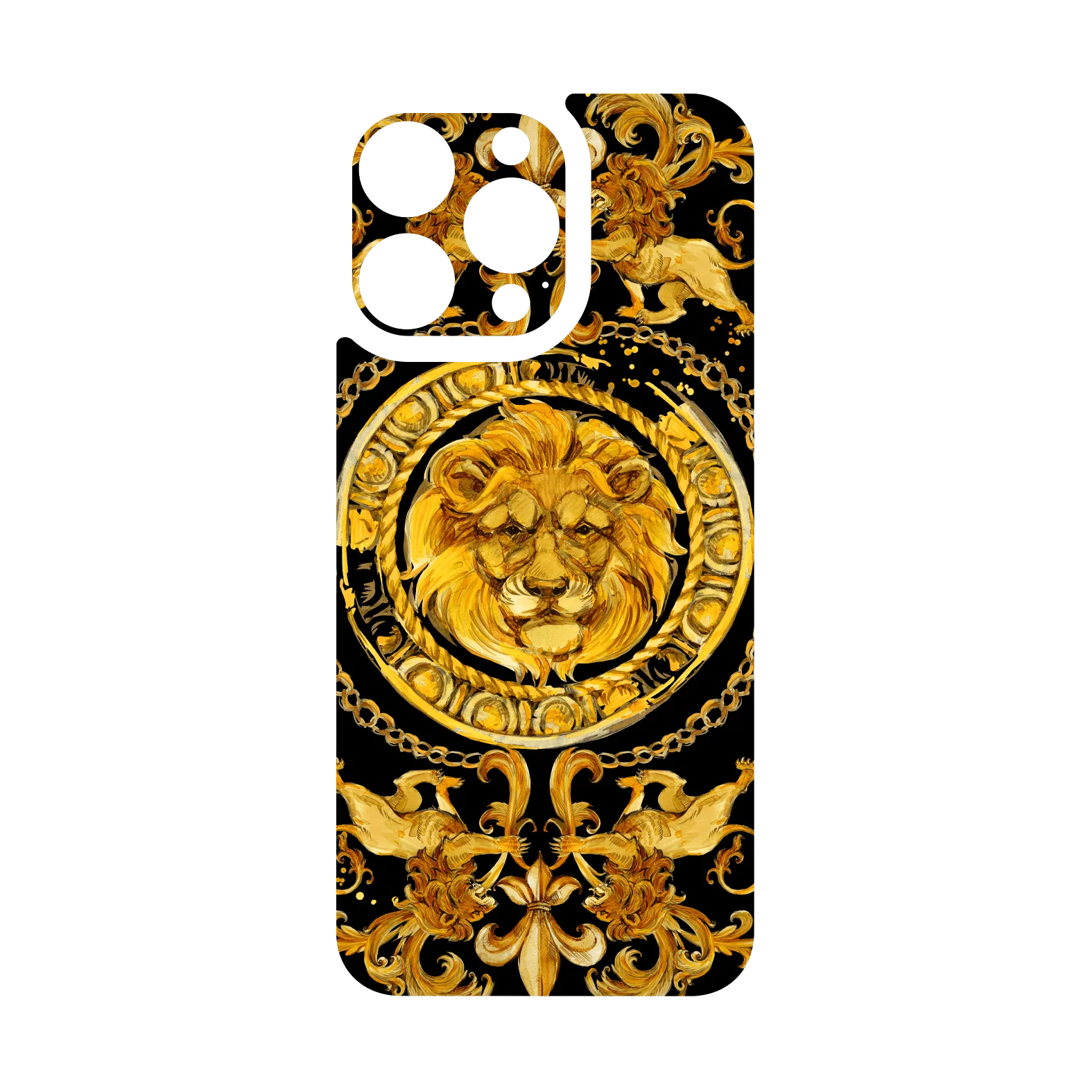 iPhone 15 PRO Qcaze - SIGNATURE Baroque Gold Ornaments (Case + Skin Kit) - Image 3