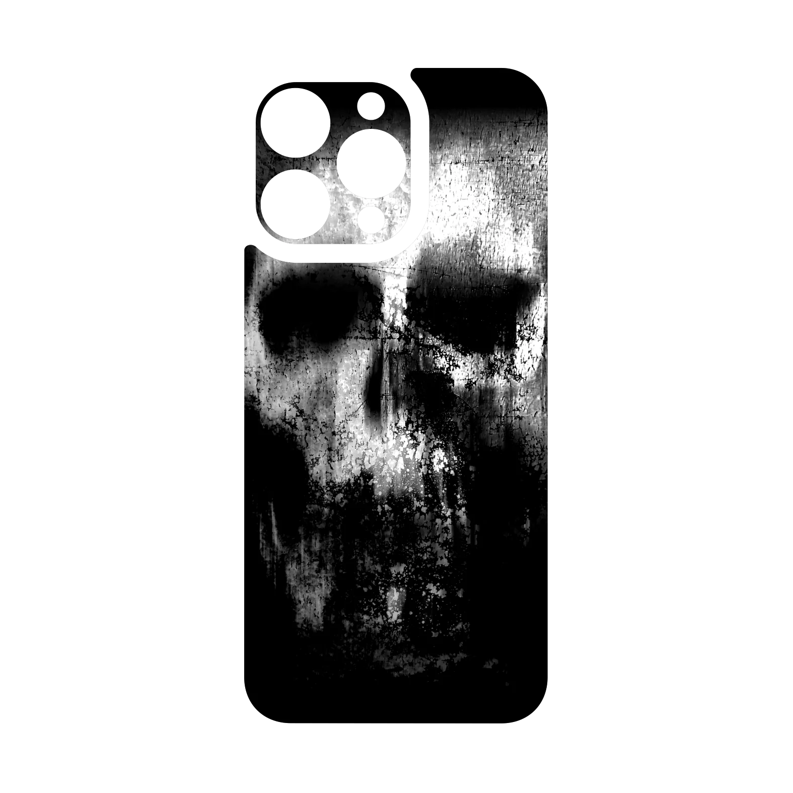 iPhone 15 PRO Qcaze - SIGNATURE Horror Black & White SKULL (Case + Skin Kit) - Image 3