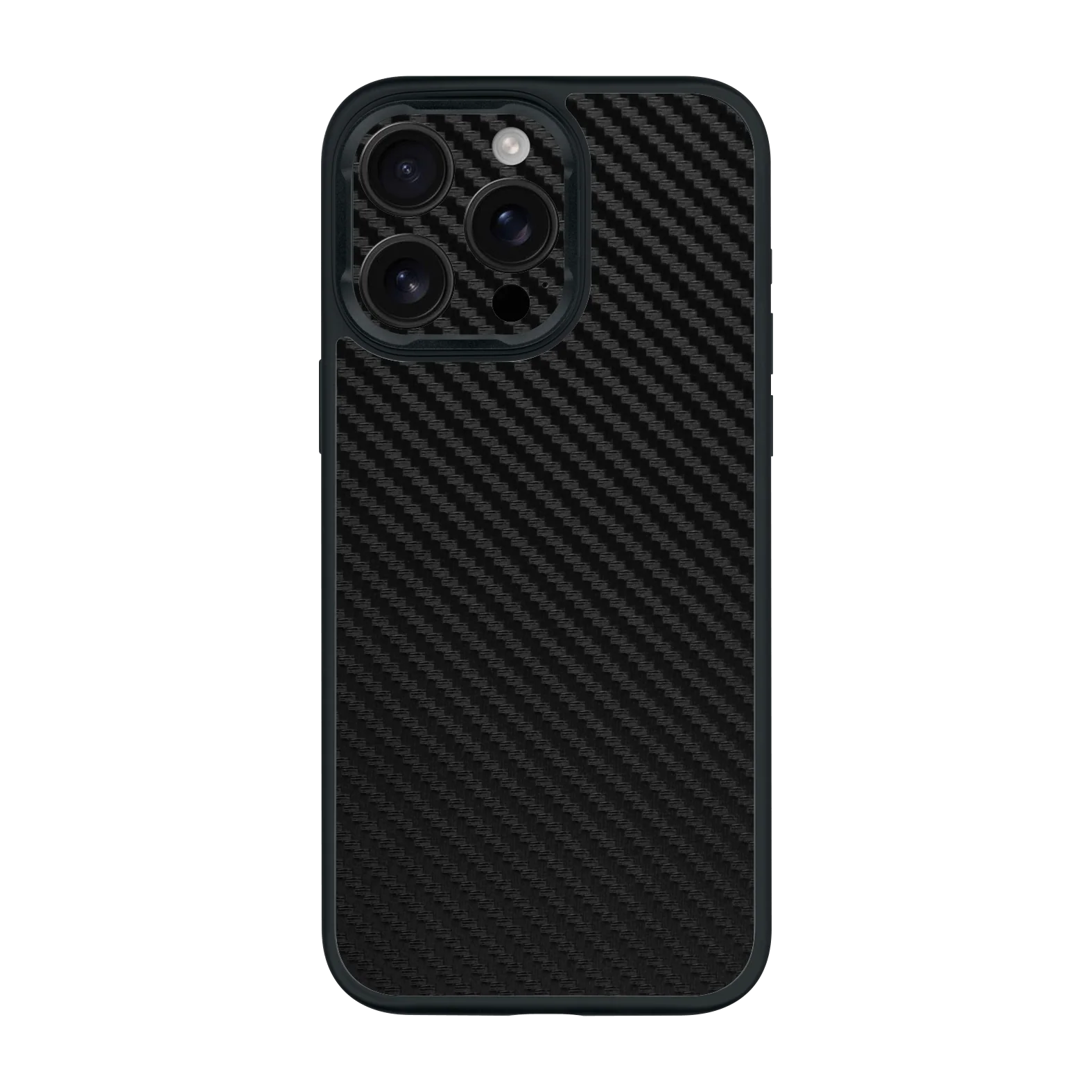 iPhone 15 PRO Qcaze - Textured CARBON Fibre - BLACK (Case + Skin Kit)