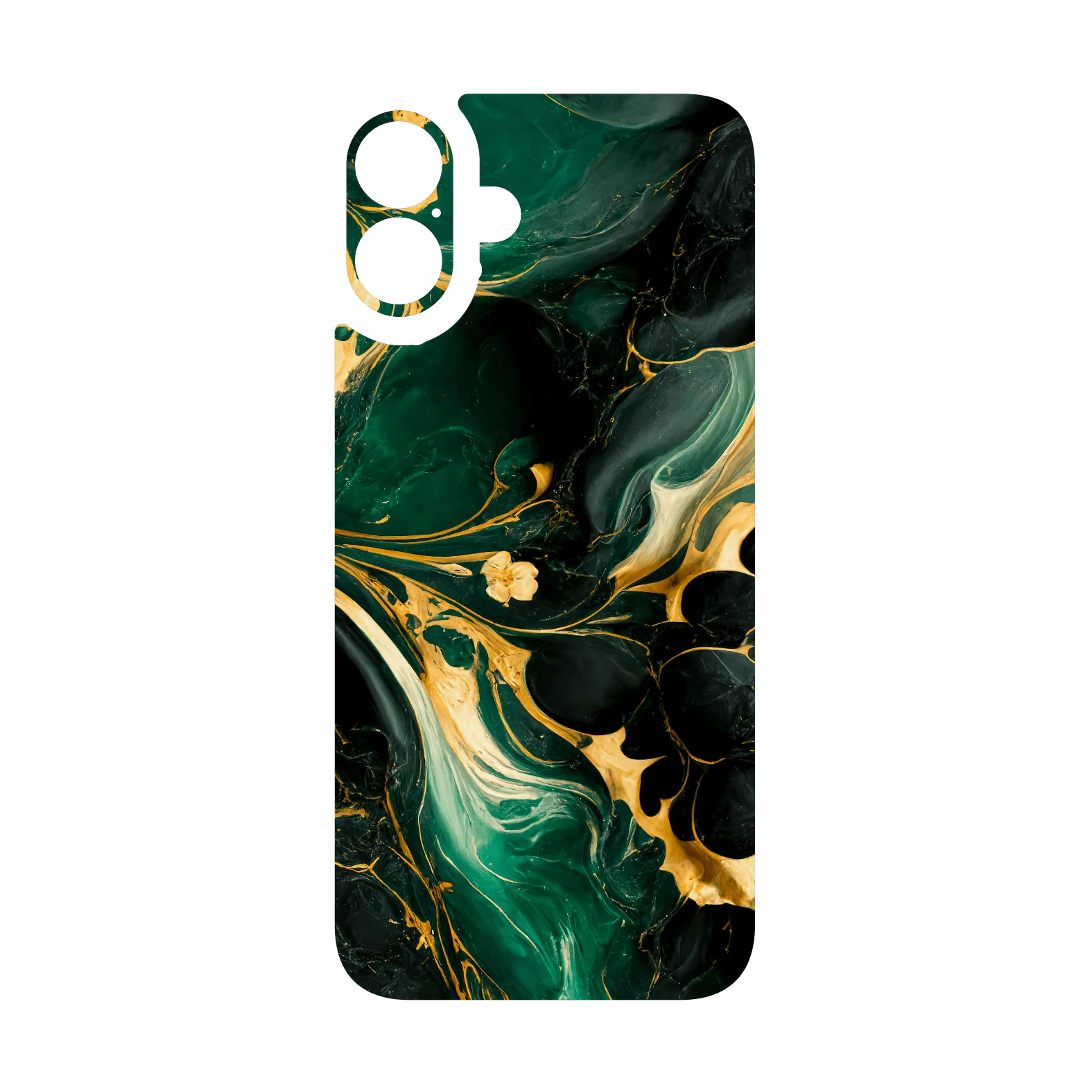 iPhone 16 Plus Qcaze - SIGNATURE AGATE GEODE Royal Green-Gold (Case + Skin Kit) - Image 3