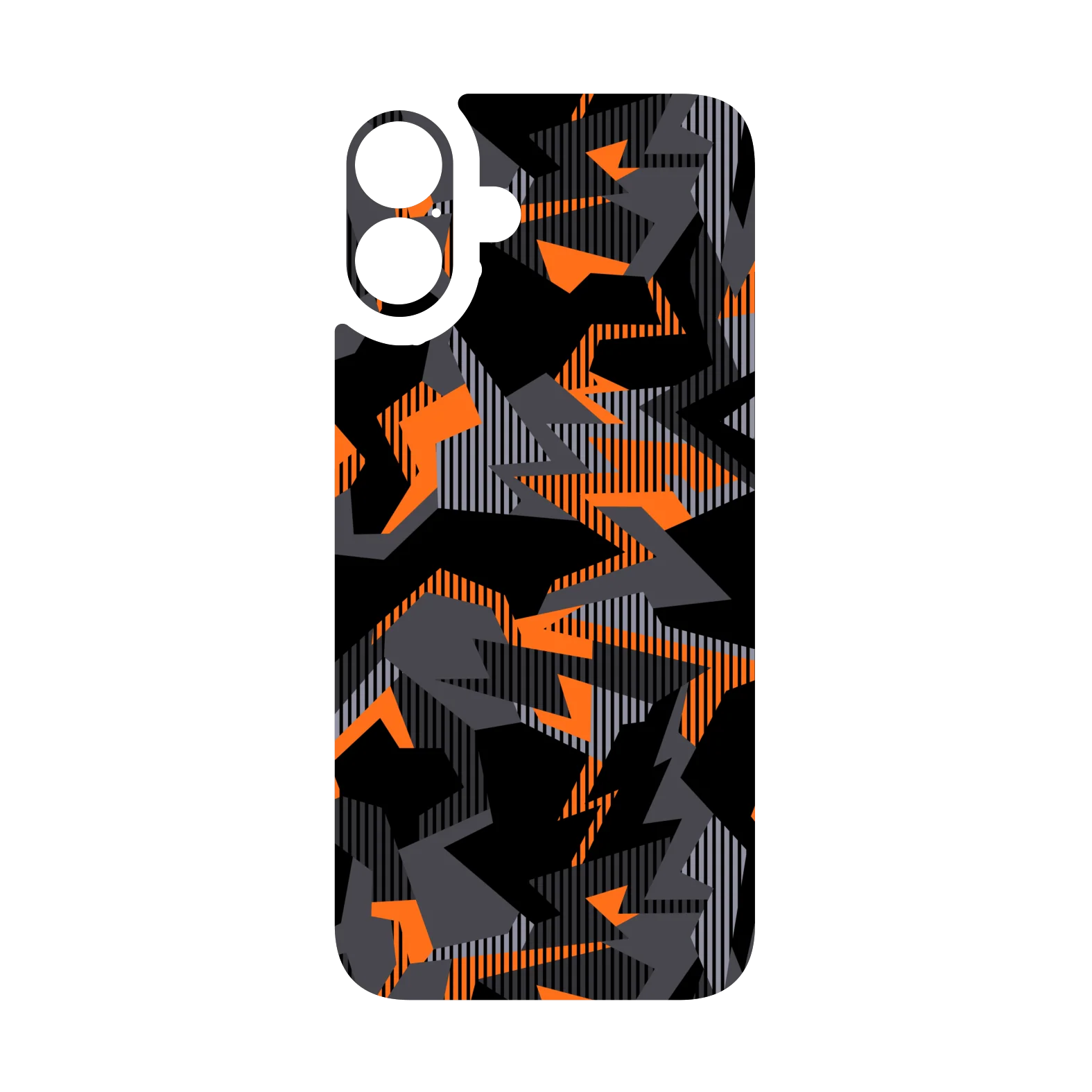 iPhone 16 Plus Qcaze - SIGNATURE Sharp-Edged Orange CAMO (Case + Skin Kit) - Image 3