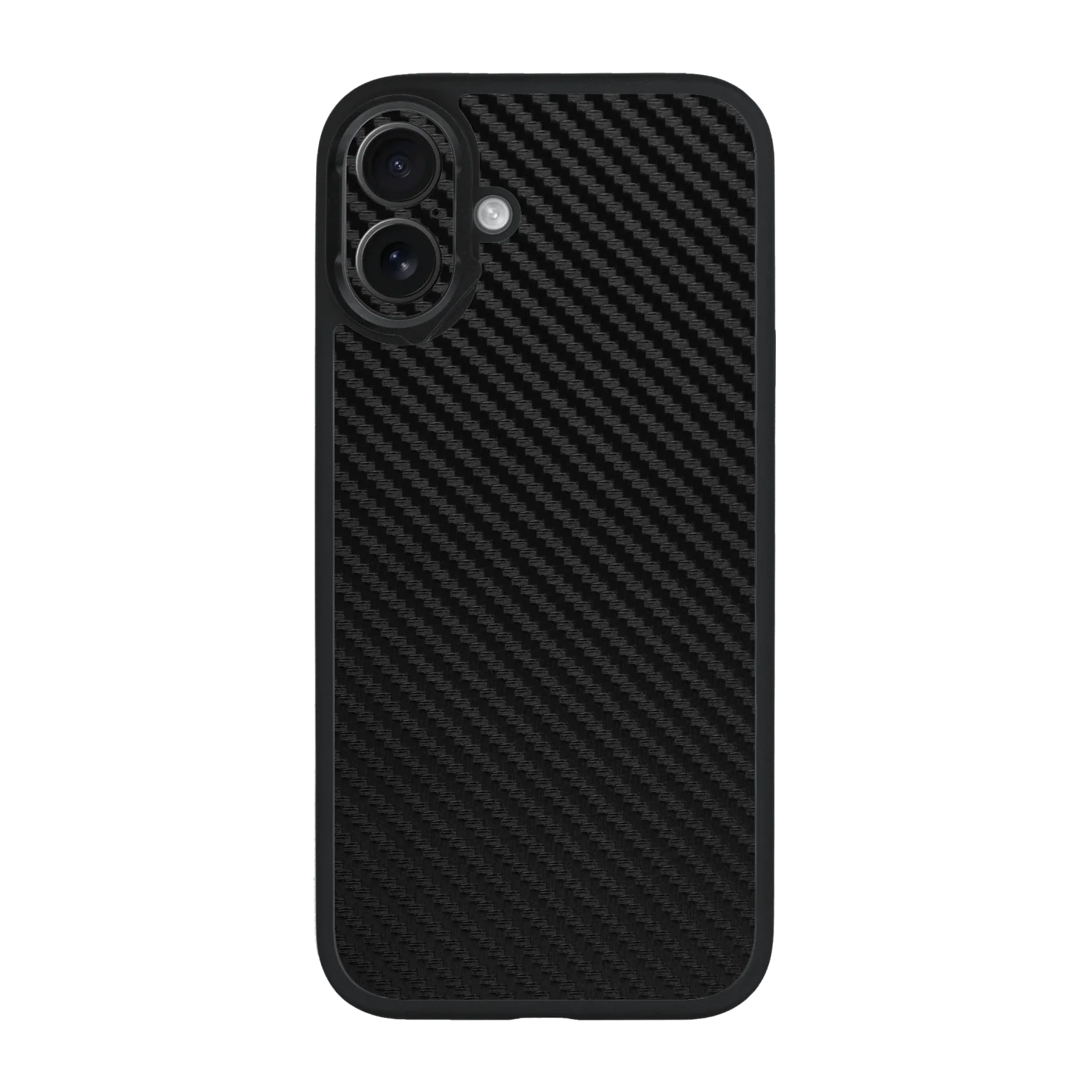 iPhone 16 Plus Qcaze - Textured CARBON Fibre - BLACK (Case + Skin Kit)