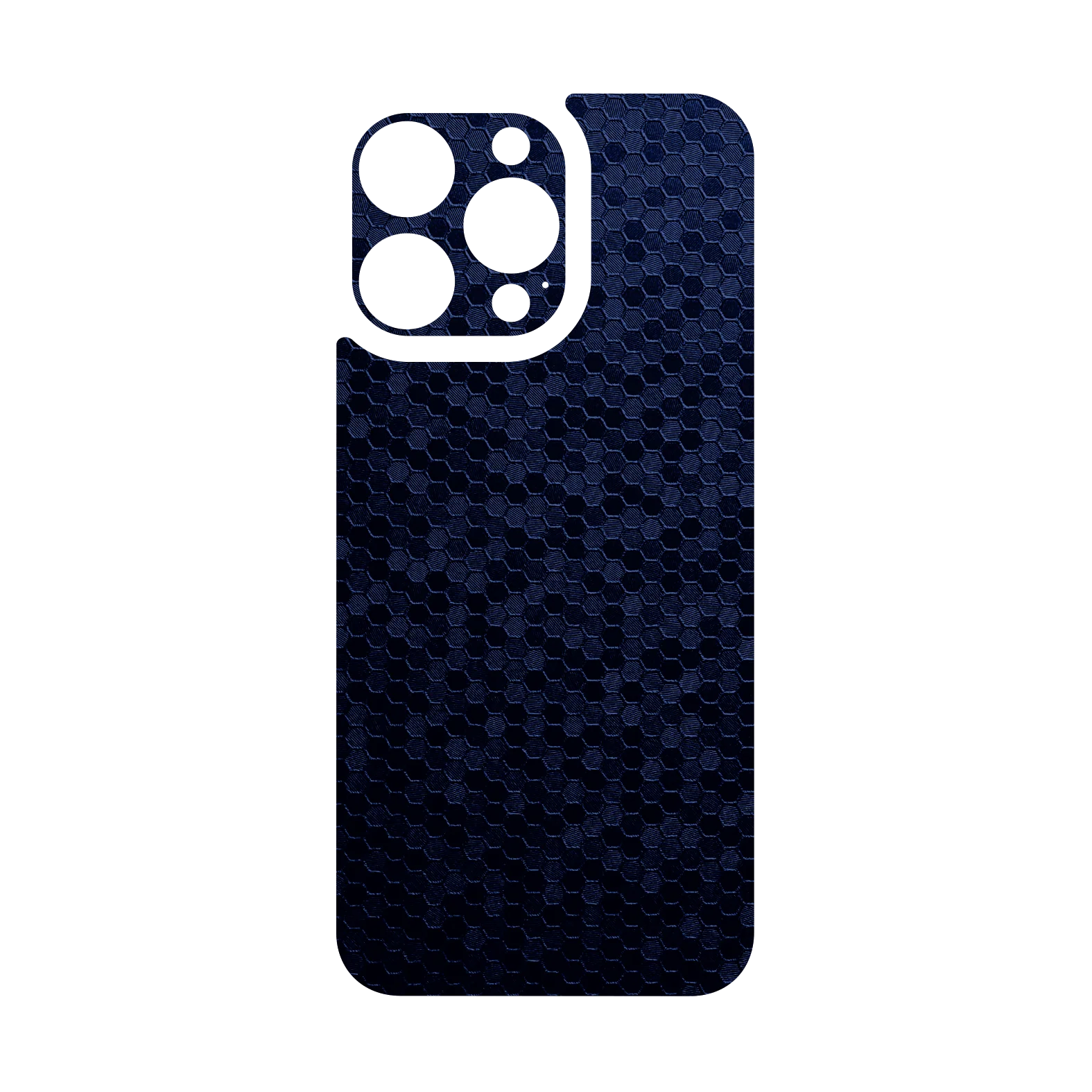 iPhone 16 Pro MAX Qcaze - LUXURIA Navy Blue HONEYCOMB 3D TEXTURED (Case + Skin Kit) - Image 3