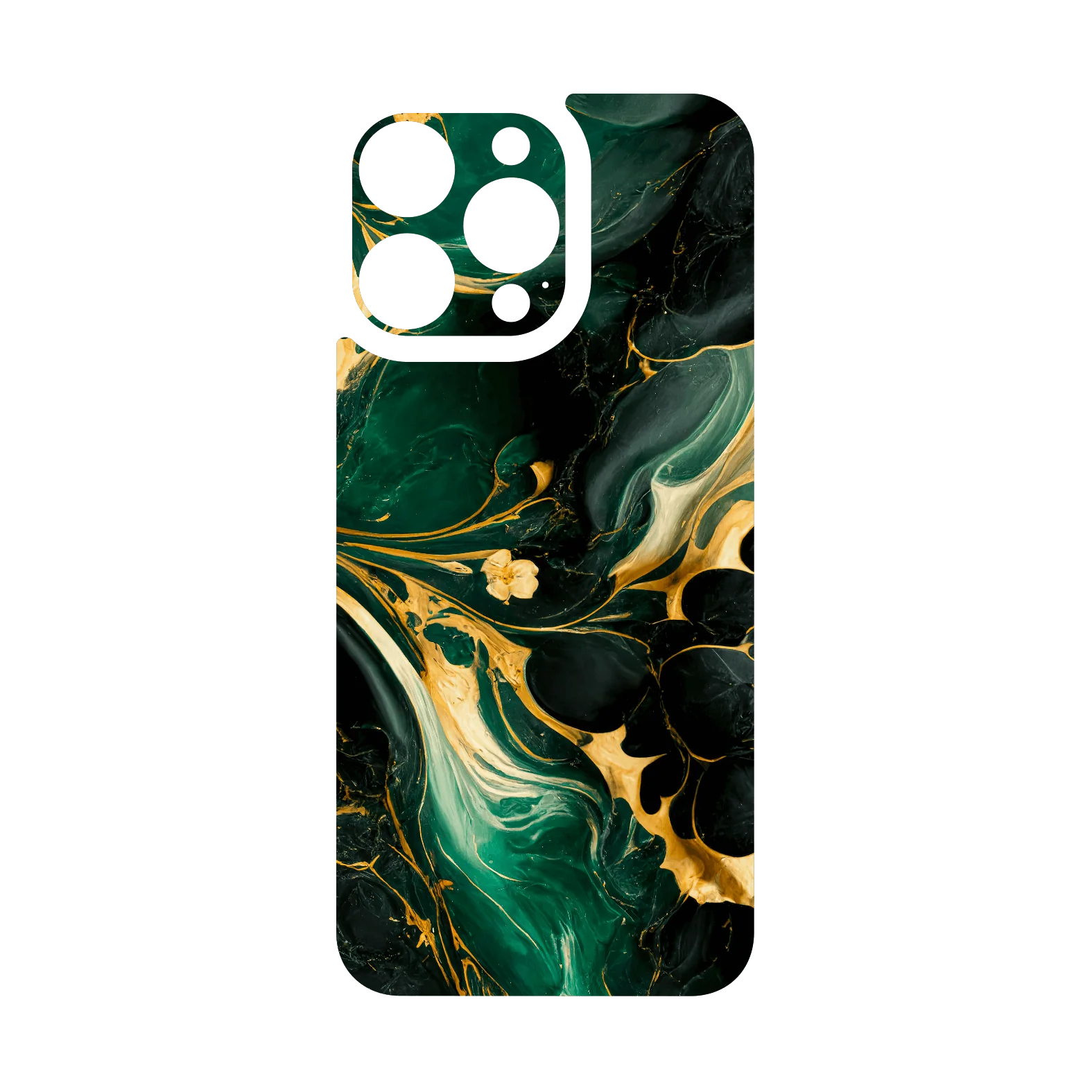 iPhone 16 PRO Qcaze - SIGNATURE AGATE GEODE Royal Green-Gold (Case + Skin Kit) - Image 3
