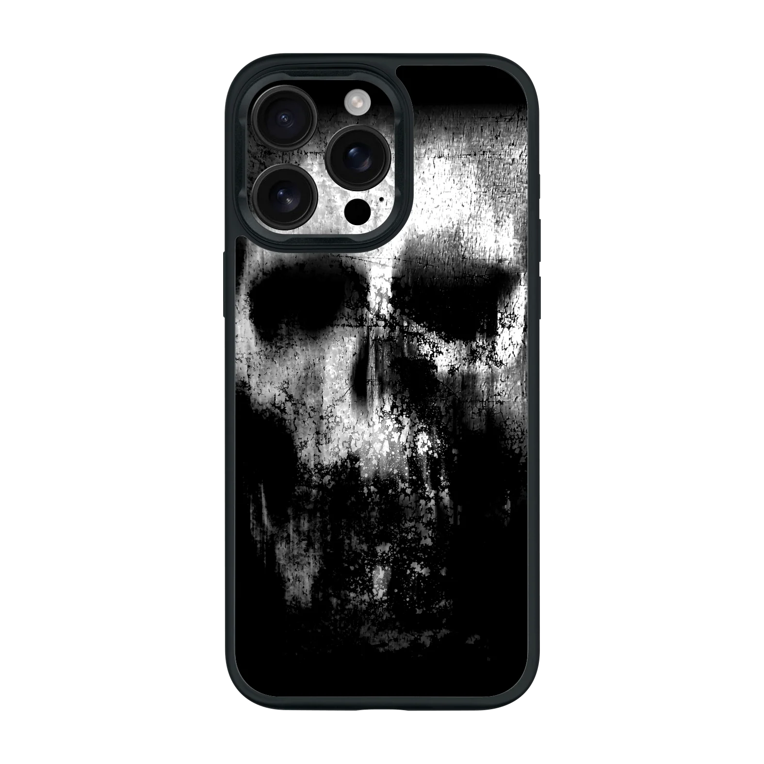 iPhone 16 PRO Qcaze - SIGNATURE Horror Black & White SKULL (Case + Skin Kit)