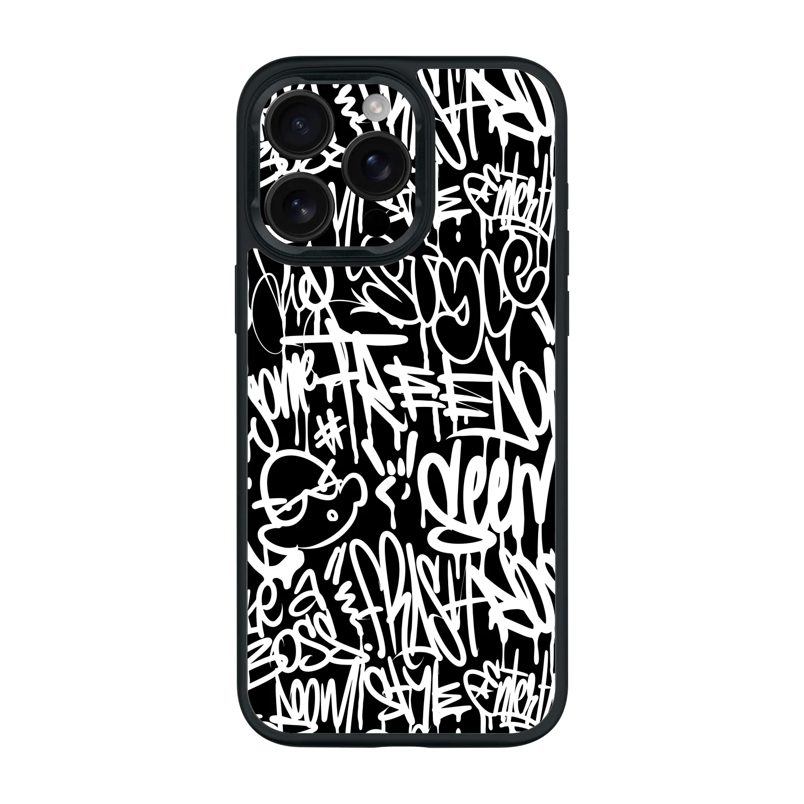 iPhone 16 PRO Qcaze - SIGNATURE Monochrome Graffiti (Case + Skin Kit)