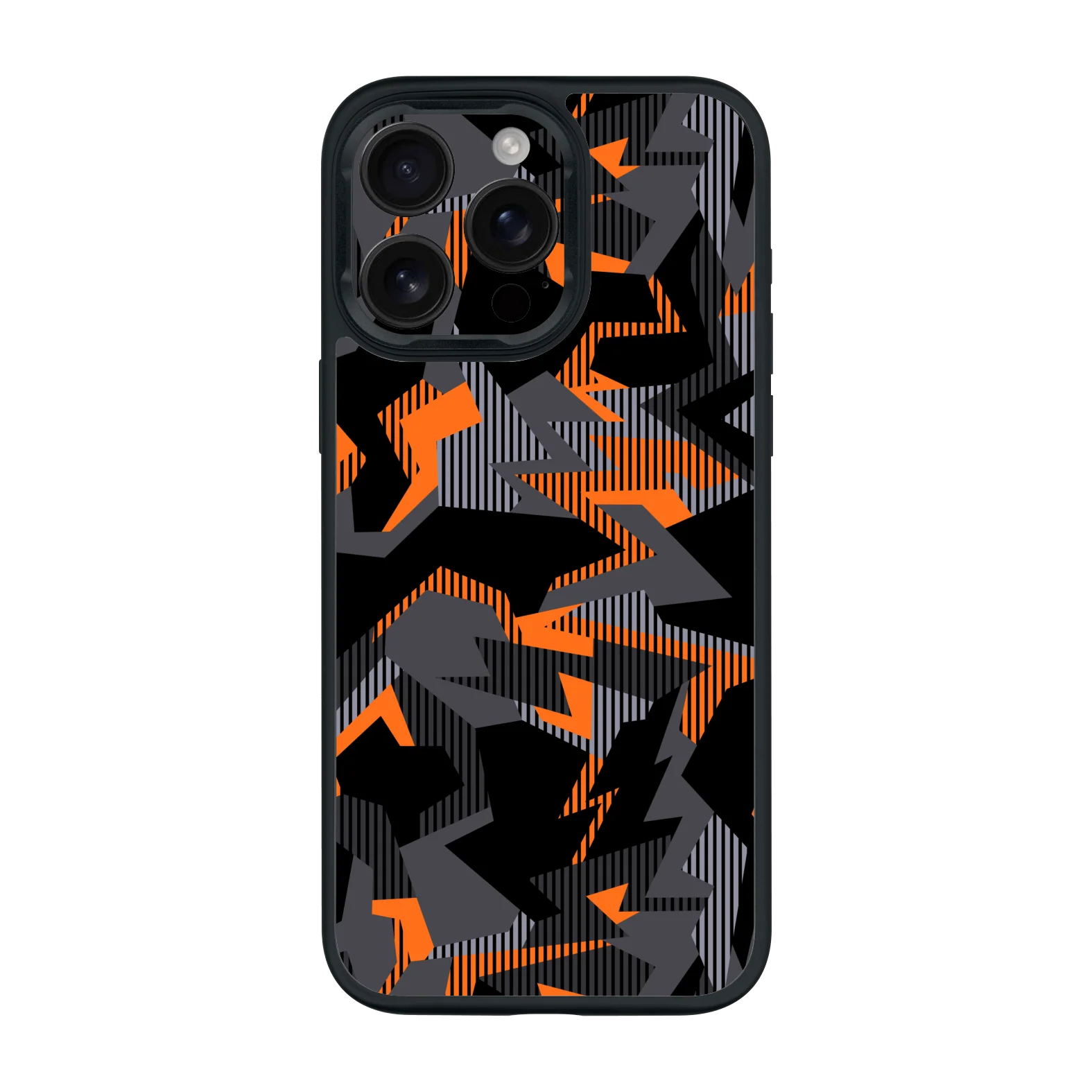 iPhone 16 PRO Qcaze - SIGNATURE Sharp-Edged Orange CAMO (Case + Skin Kit)