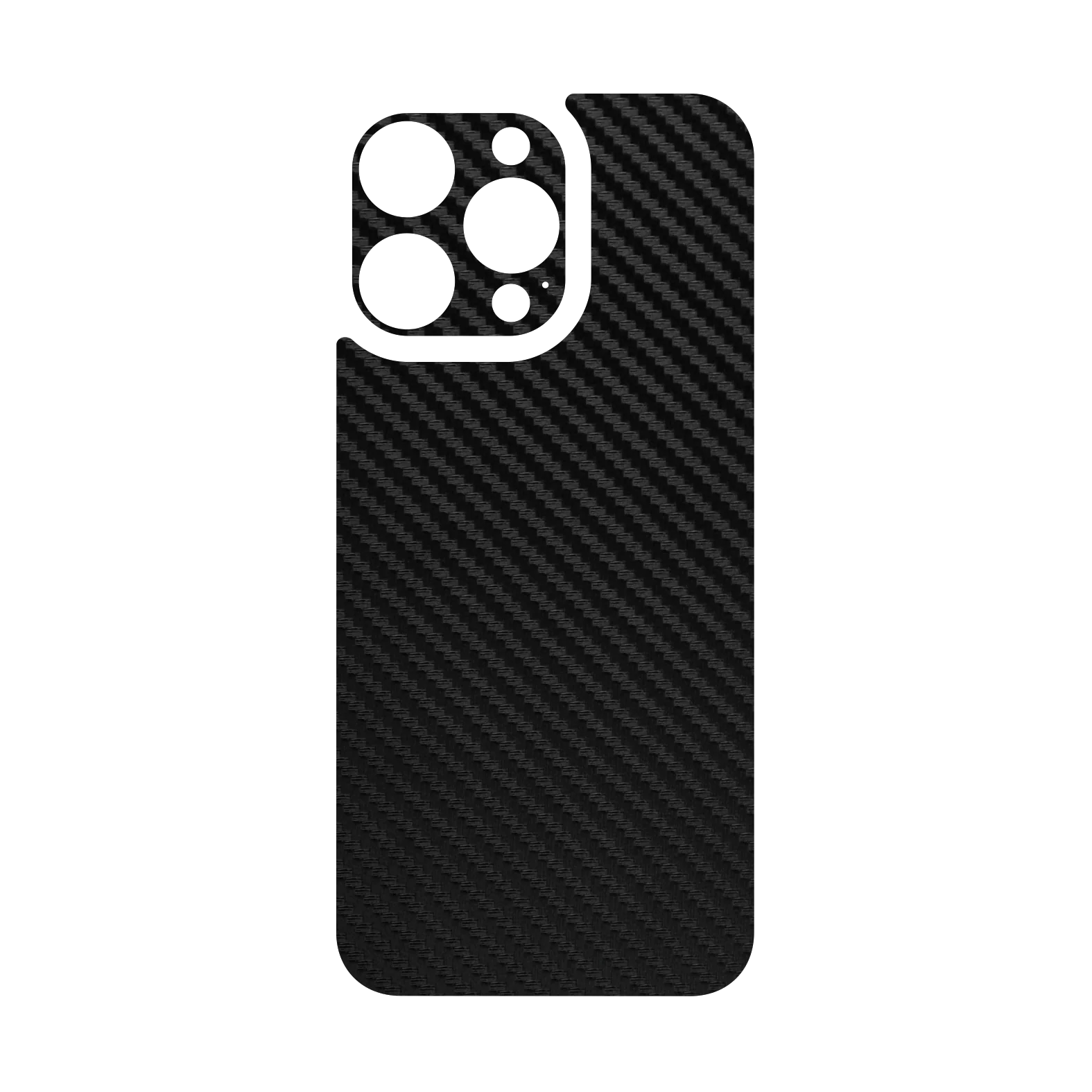 iPhone 16 PRO Qcaze - Textured CARBON Fibre Skin - BLACK (Case + Skin Kit) - Image 3