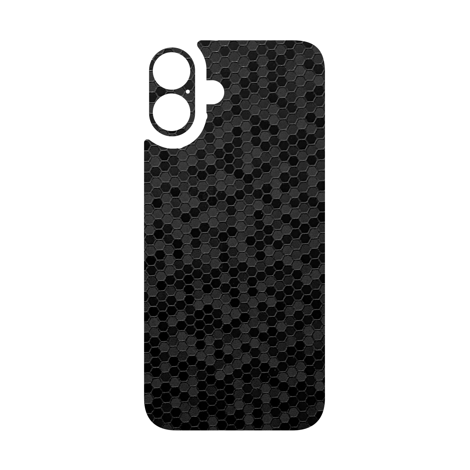iPhone 16 Qcaze - LUXURIA BLACK HONEYCOMB 3D TEXTURED (Case + Skin Kit) - Image 3