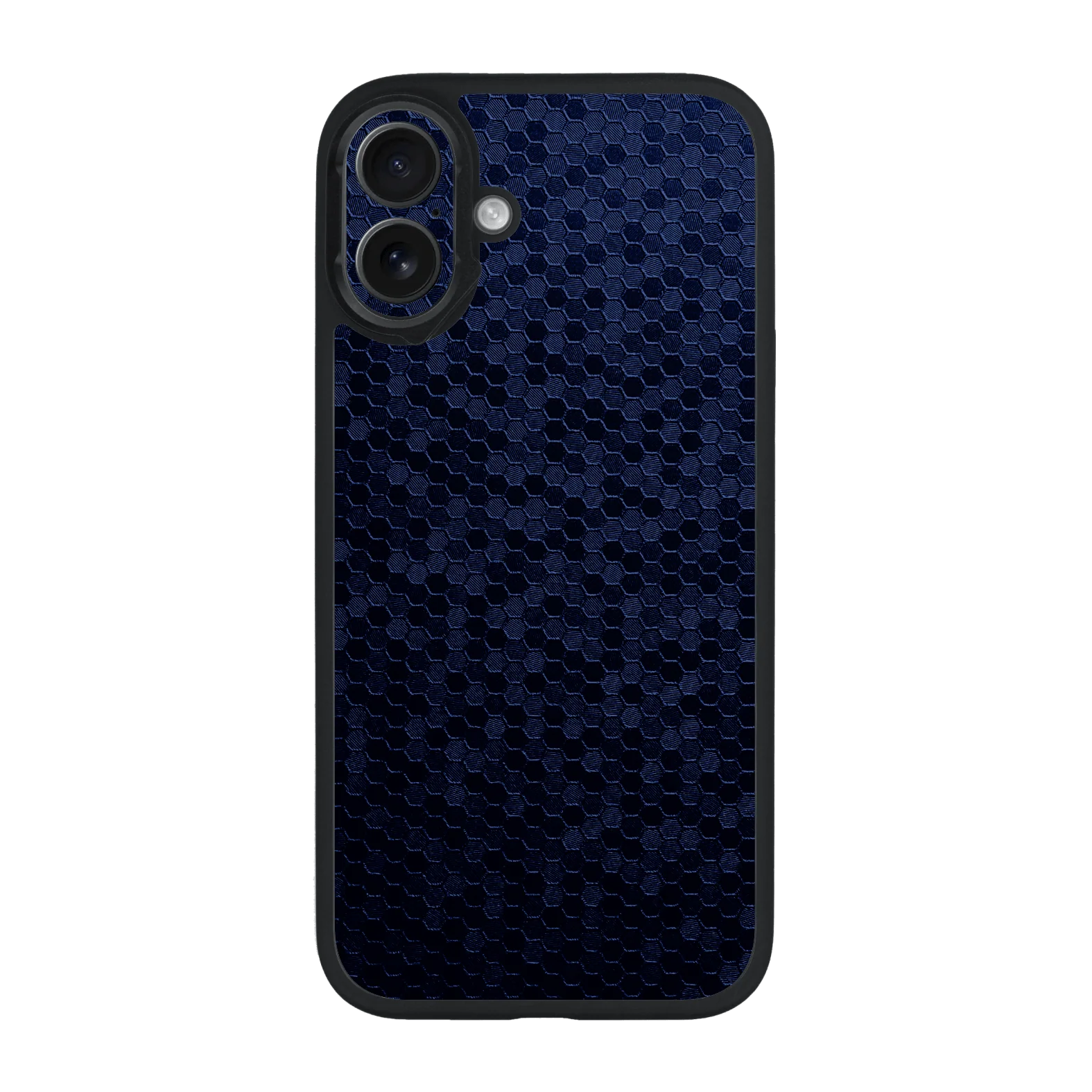 iPhone 16 Qcaze - LUXURIA Navy Blue HONEYCOMB 3D TEXTURED (Case + Skin Kit)