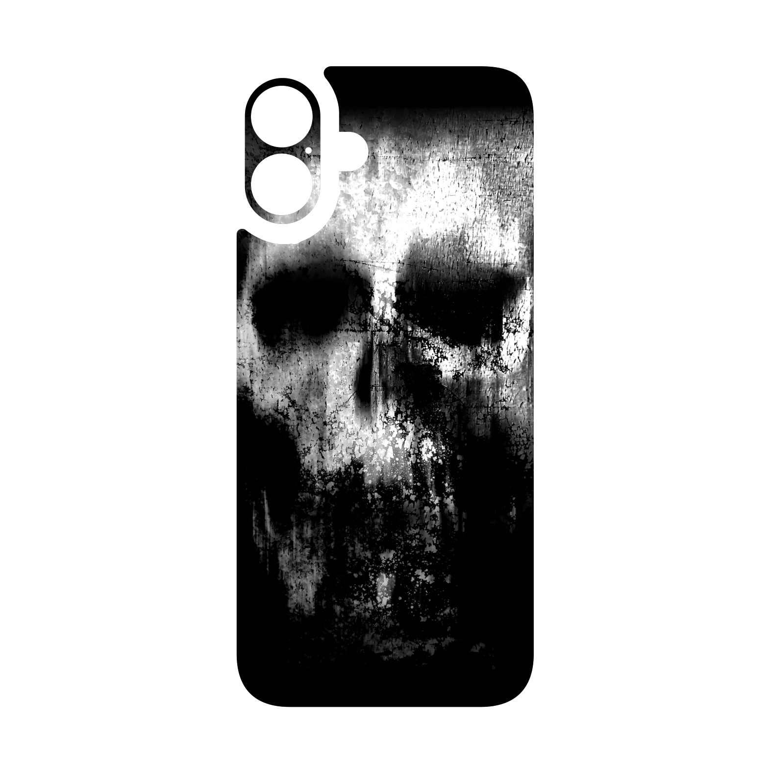 iPhone 16 Qcaze - SIGNATURE Horror Black & White SKULL (Case + Skin Kit) - Image 3