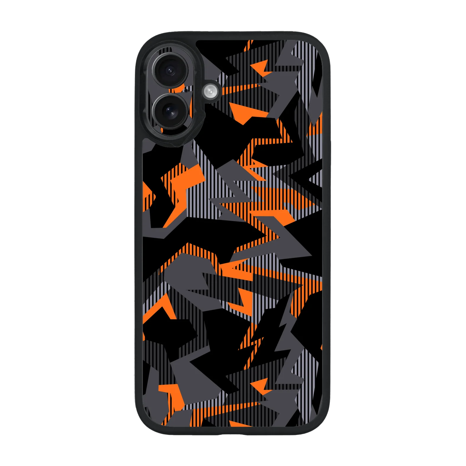 iPhone 16 Qcaze - SIGNATURE Sharp-Edged Orange CAMO (Case + Skin Kit)