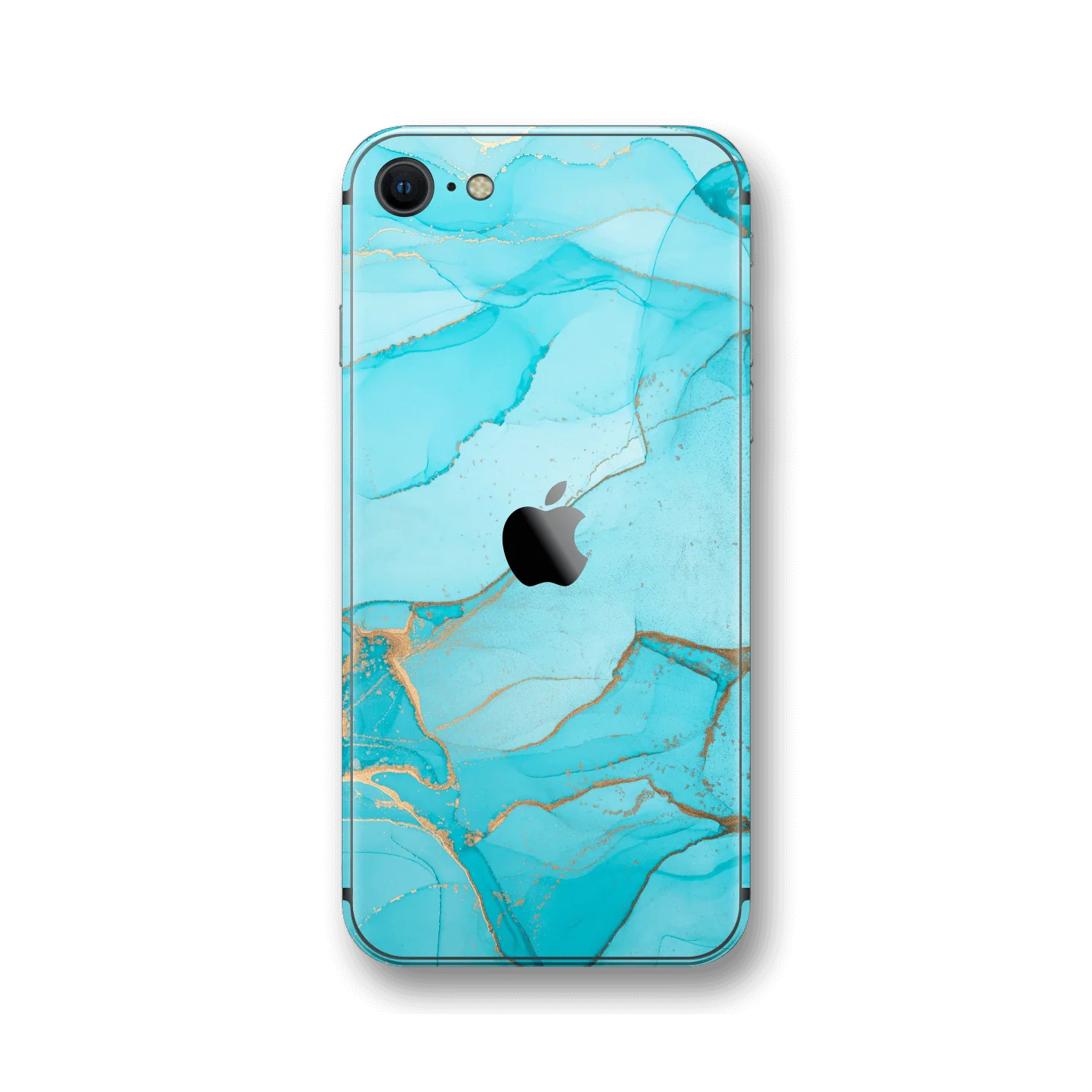 iPhone SE (2020) SIGNATURE AGATE GEODE Aqua-Gold Skin