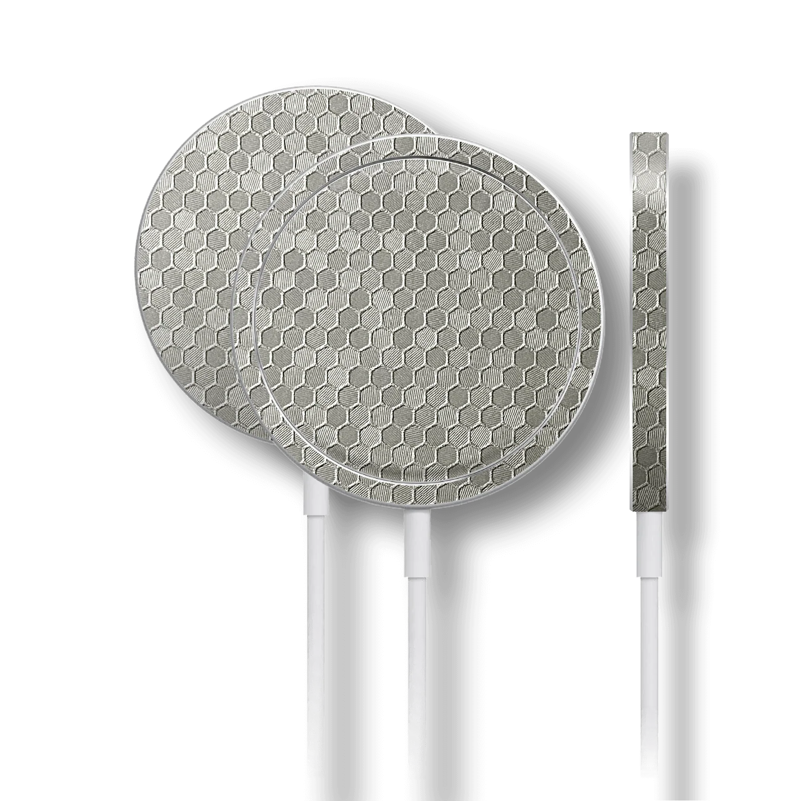 LUXURIA SILVER HONEYCOMB 3D TEXTURED Skin for Apple MagSafe Charger