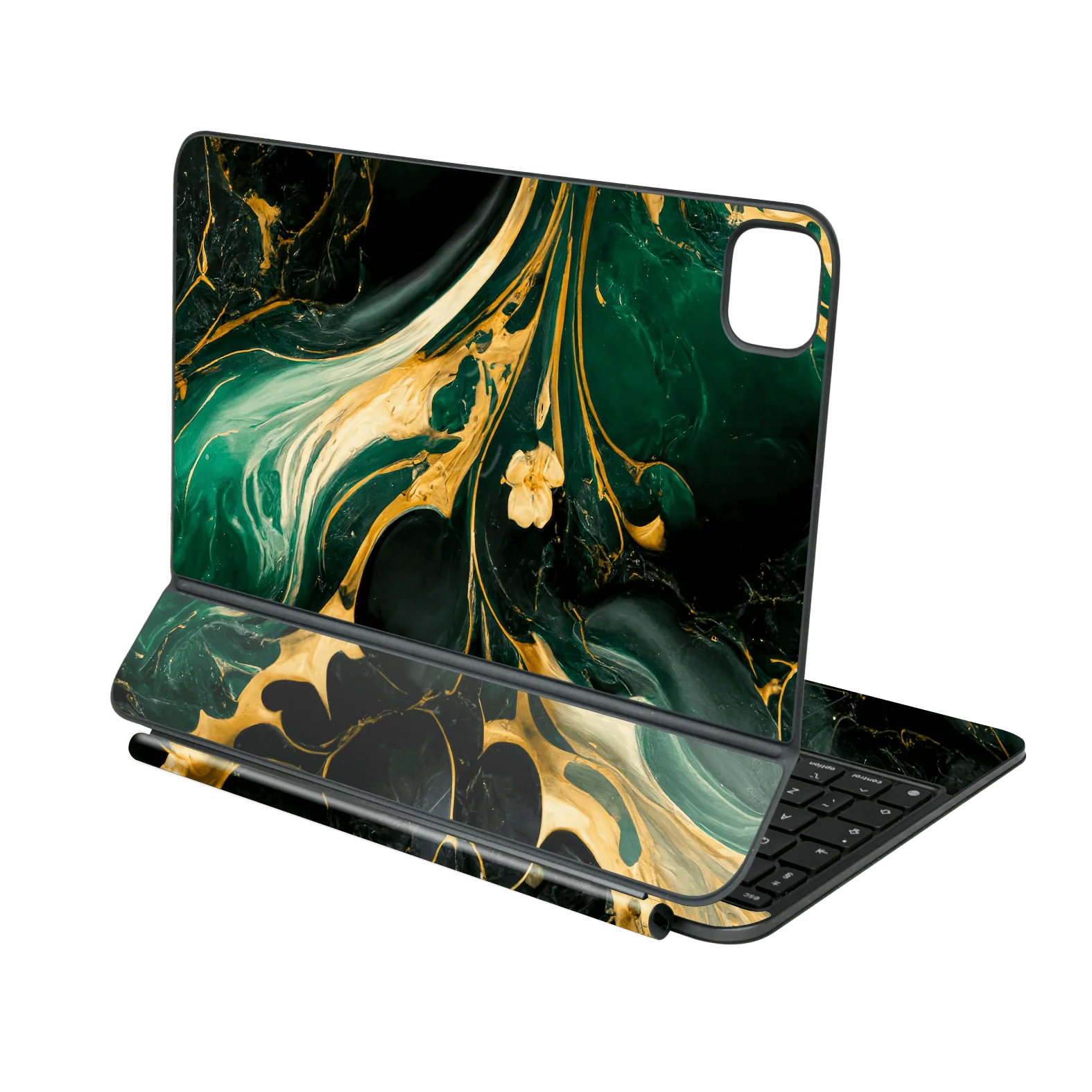 Magic Keyboard for iPad Pro 11” (M4/M5) SIGNATURE AGATE GEODE Royal Green-Gold Skin