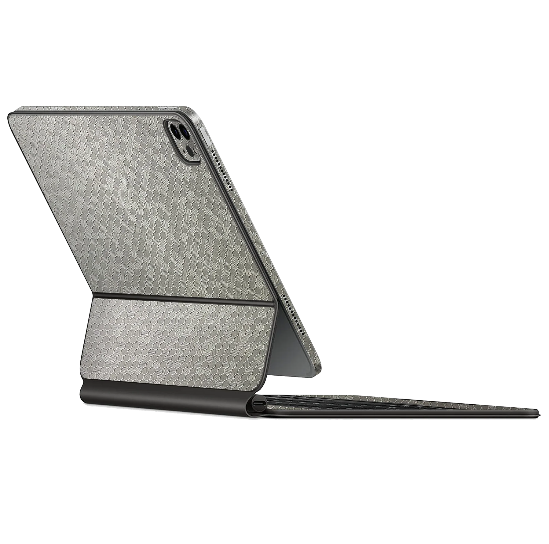 Magic Keyboard for iPad Pro 12.9" (Gen 3-4) LUXURIA SILVER HONEYCOMB 3D TEXTURED Skin