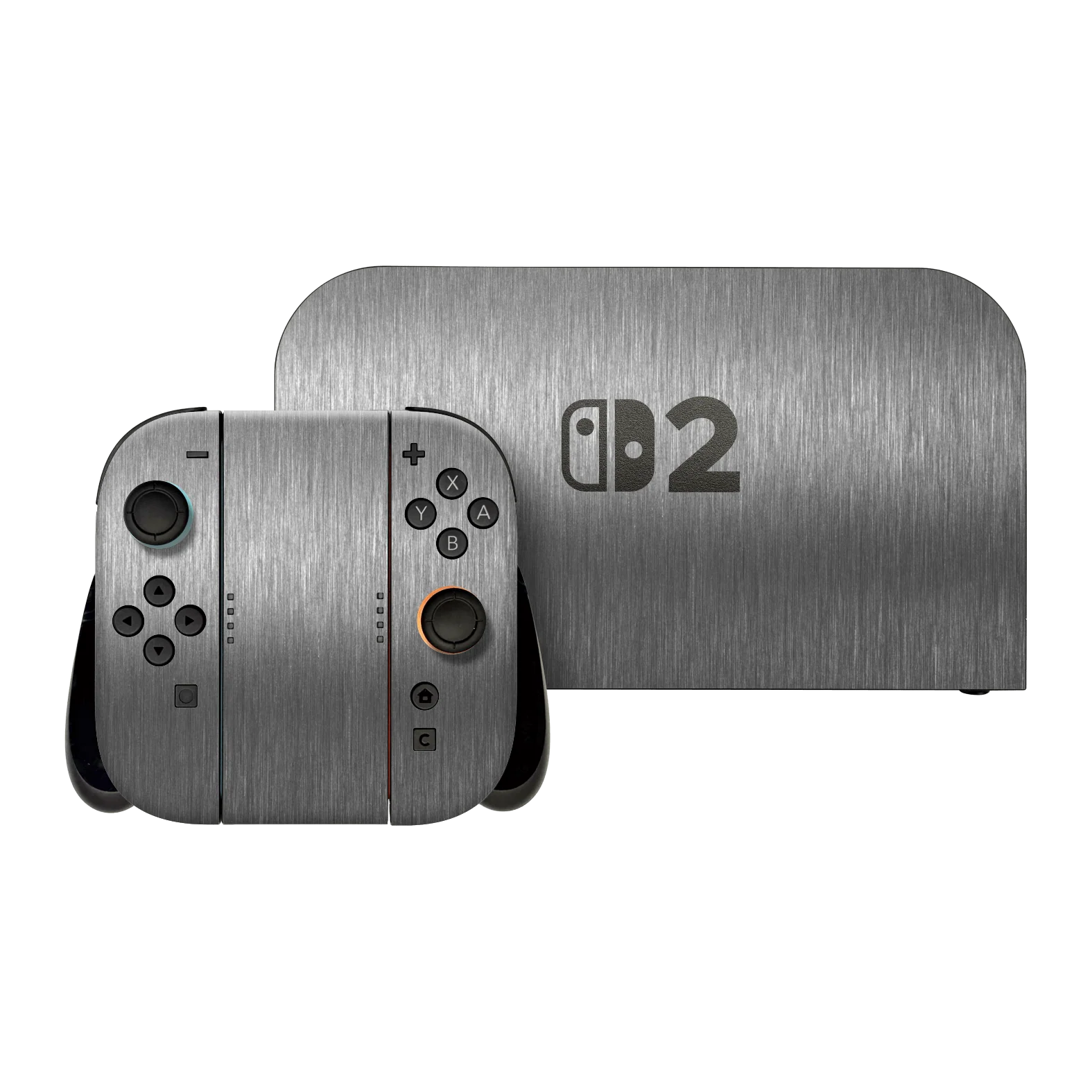 Nintendo Switch 2 BRUSHED TITANIUM Metallic Skin