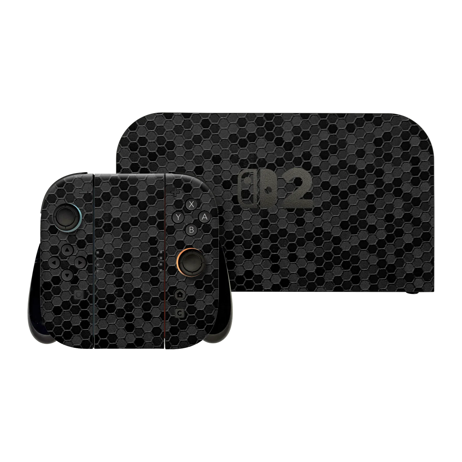 Nintendo Switch 2 LUXURIA BLACK HONEYCOMB 3D TEXTURED Skin
