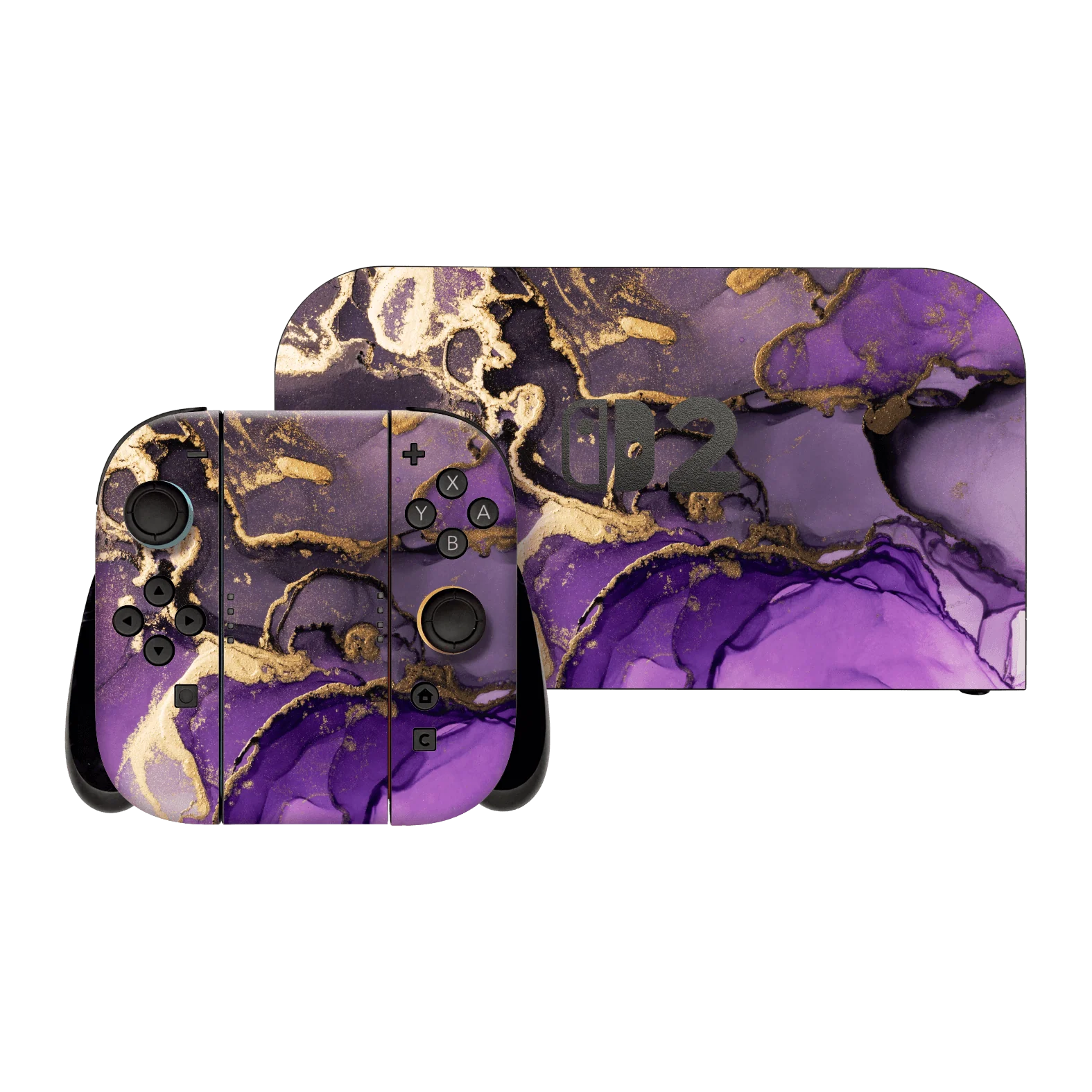 Nintendo Switch 2 SIGNATURE AGATE GEODE Purple-Gold Skin