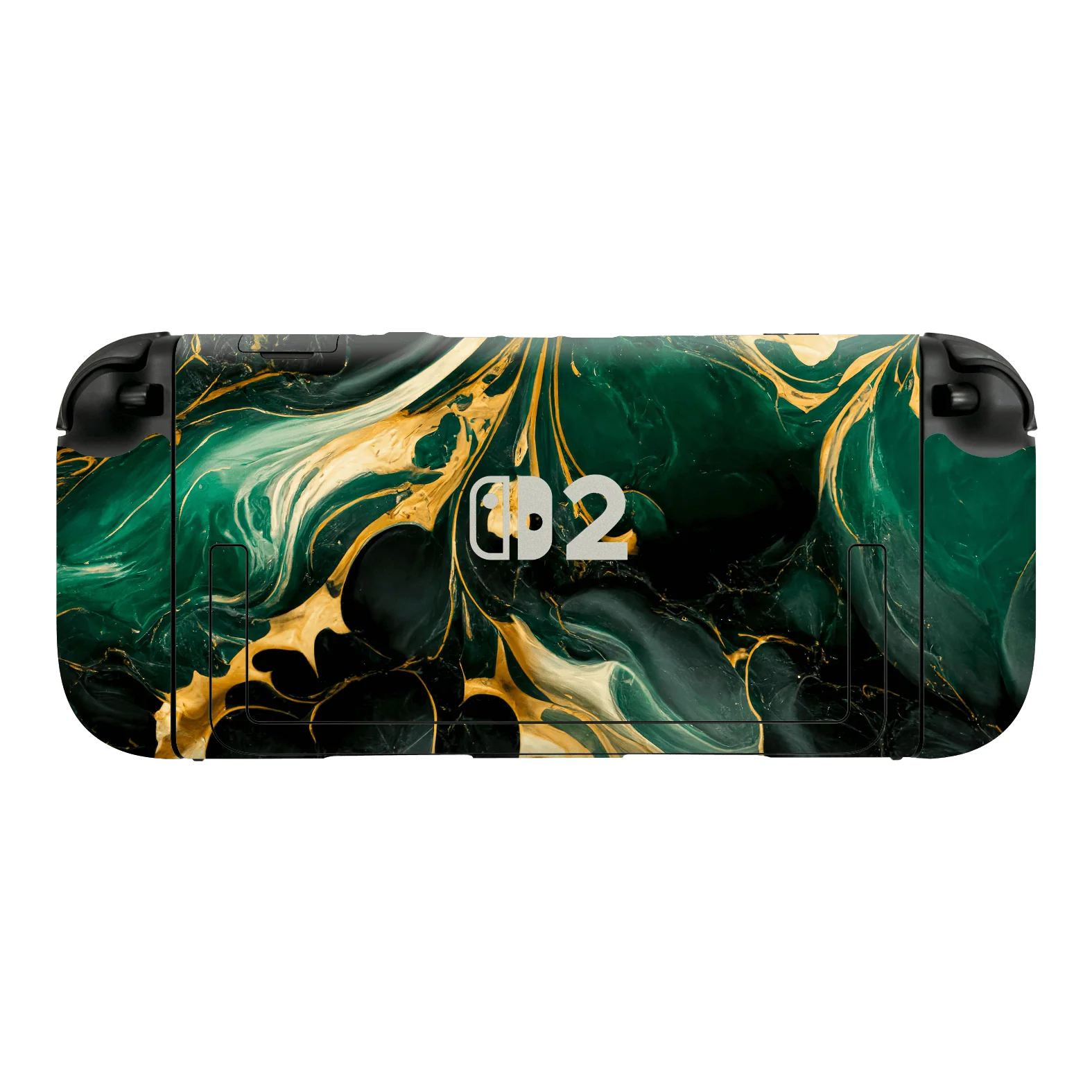 Nintendo Switch 2 SIGNATURE AGATE GEODE Royal Green-Gold Skin - Image 2