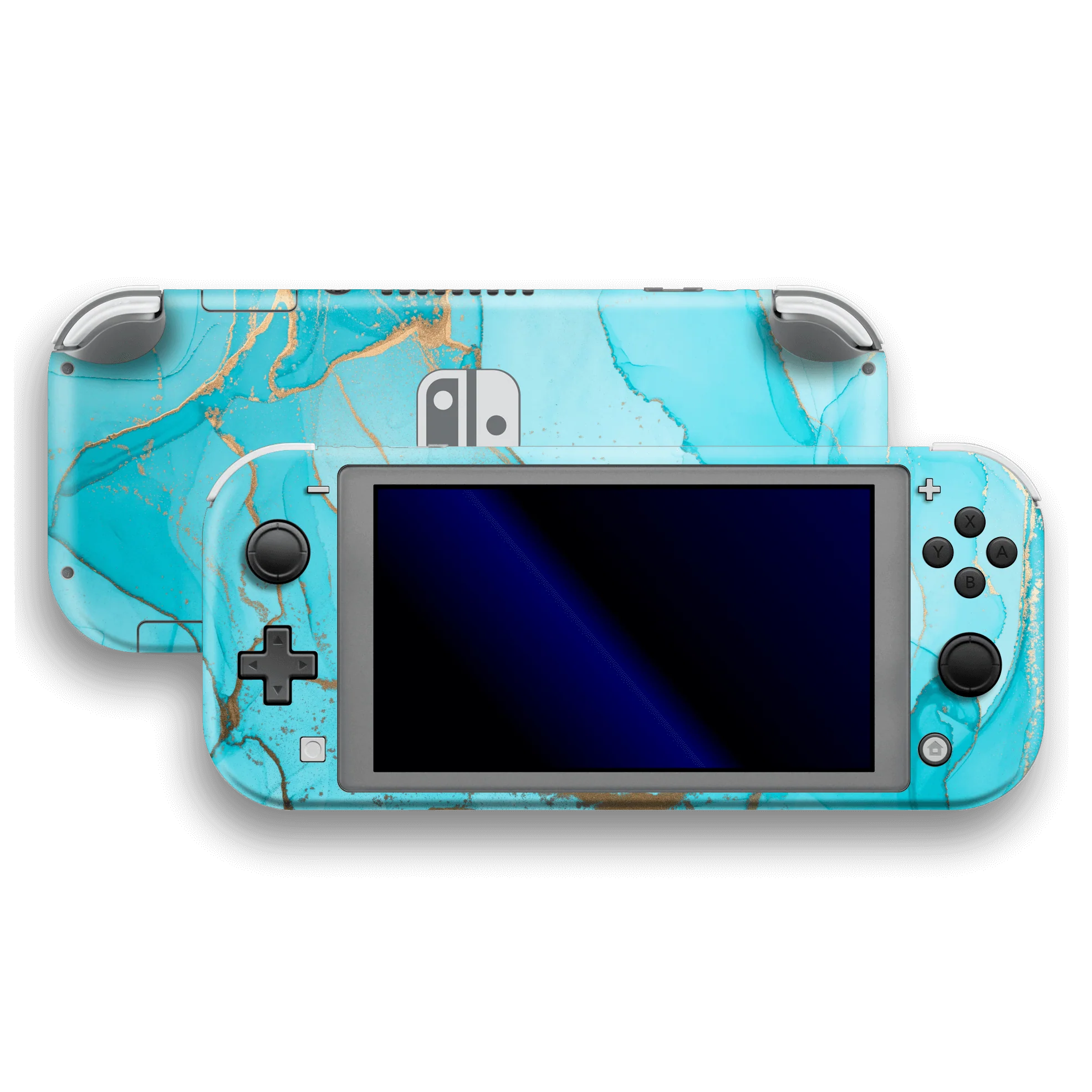 Nintendo Switch LITE SIGNATURE AGATE GEODE Aqua-Gold Skin