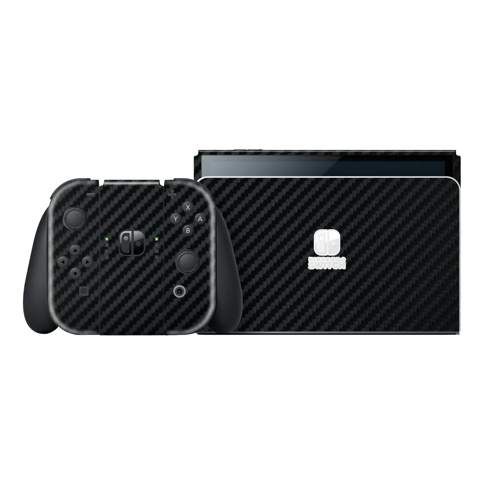 Nintendo Switch OLED 3D Textured CARBON Fibre Skin - BLACK