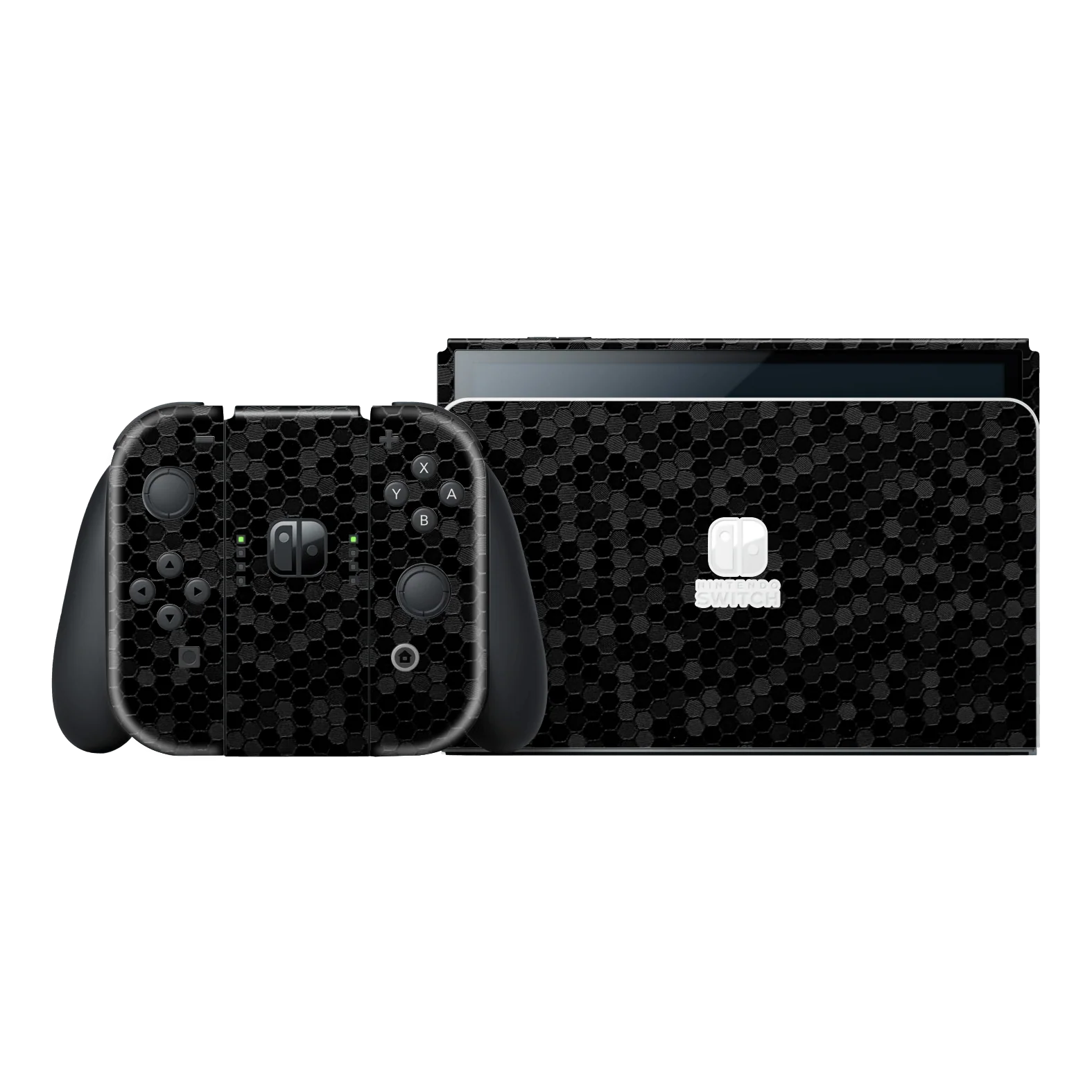 Nintendo Switch OLED LUXURIA BLACK HONEYCOMB 3D TEXTURED Skin