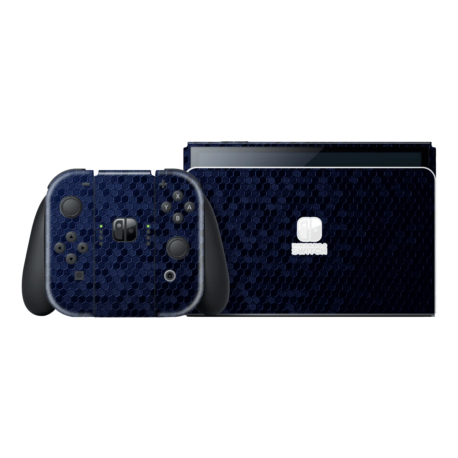 Nintendo Switch OLED LUXURIA Navy Blue HONEYCOMB 3D TEXTURED Skin