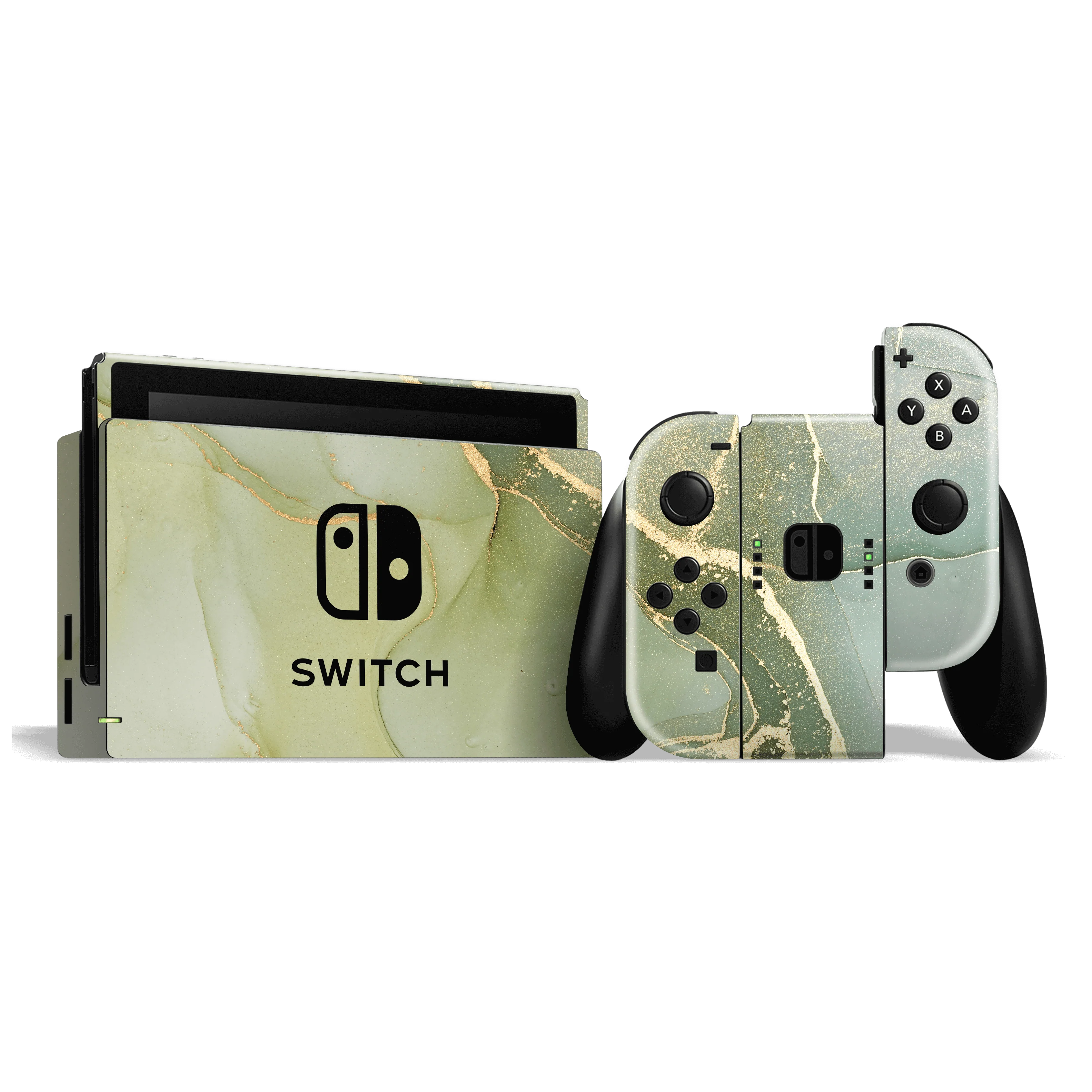 Nintendo SWITCH SIGNATURE AGATE GEODE Green-Gold Skin
