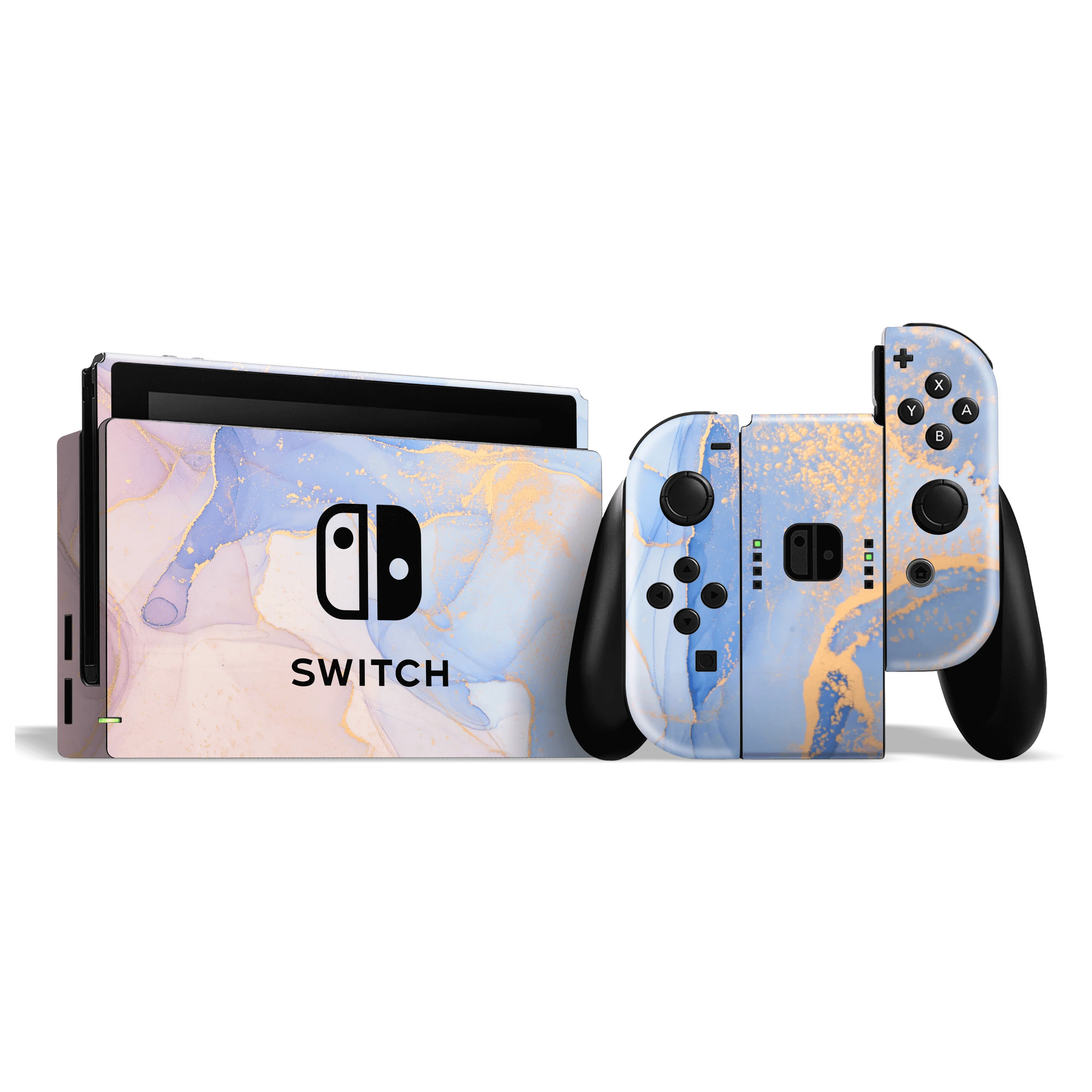 Nintendo SWITCH SIGNATURE AGATE GEODE Pastel-Gold Skin