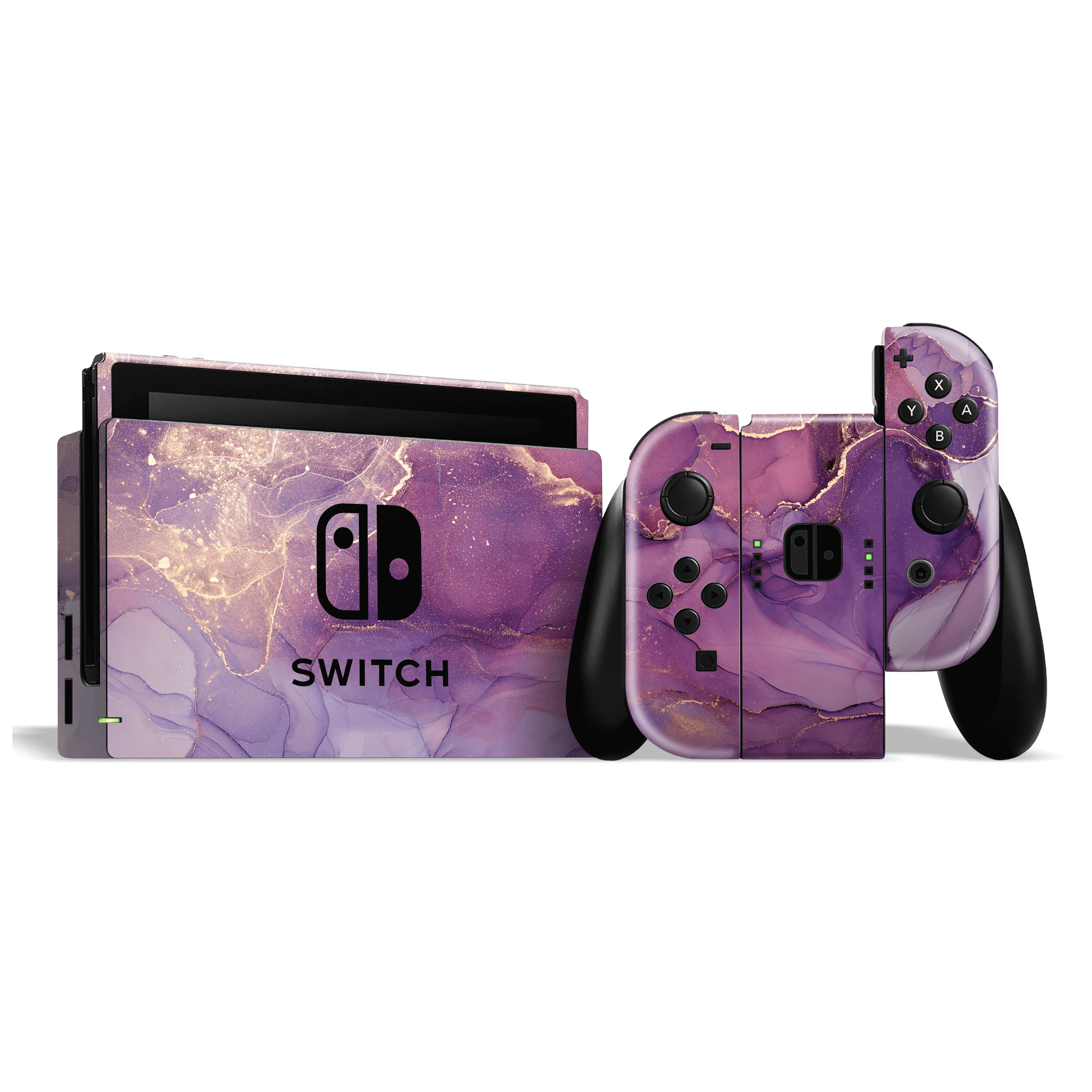 Nintendo SWITCH SIGNATURE AGATE GEODE Purple-Gold Skin