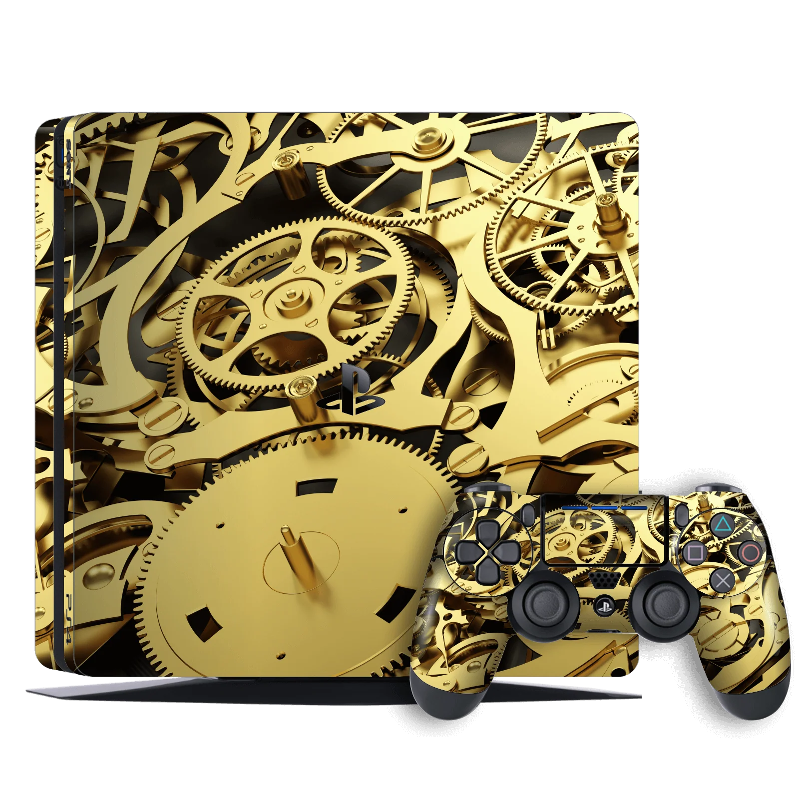 Playstation 4 SLIM (PS4 Slim) SIGNATURE GOLD MECHANISM Skin - 07