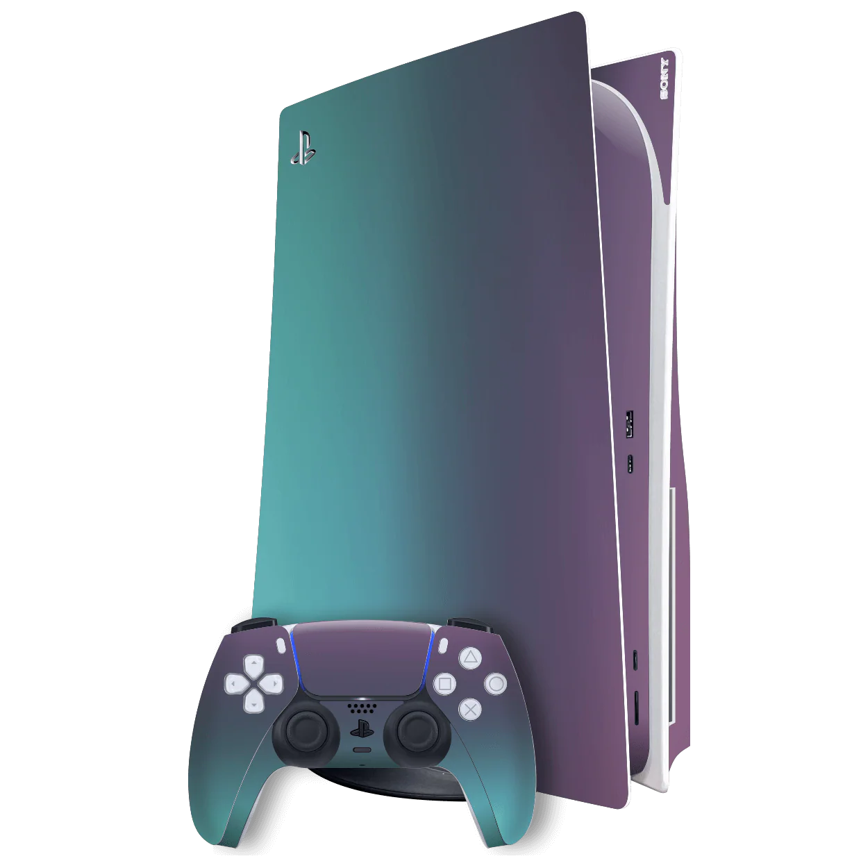 PlayStation 5 (PS5) DISC Edition CHAMELEON TURQUOISE LAVENDER Matt Metallic Skin
