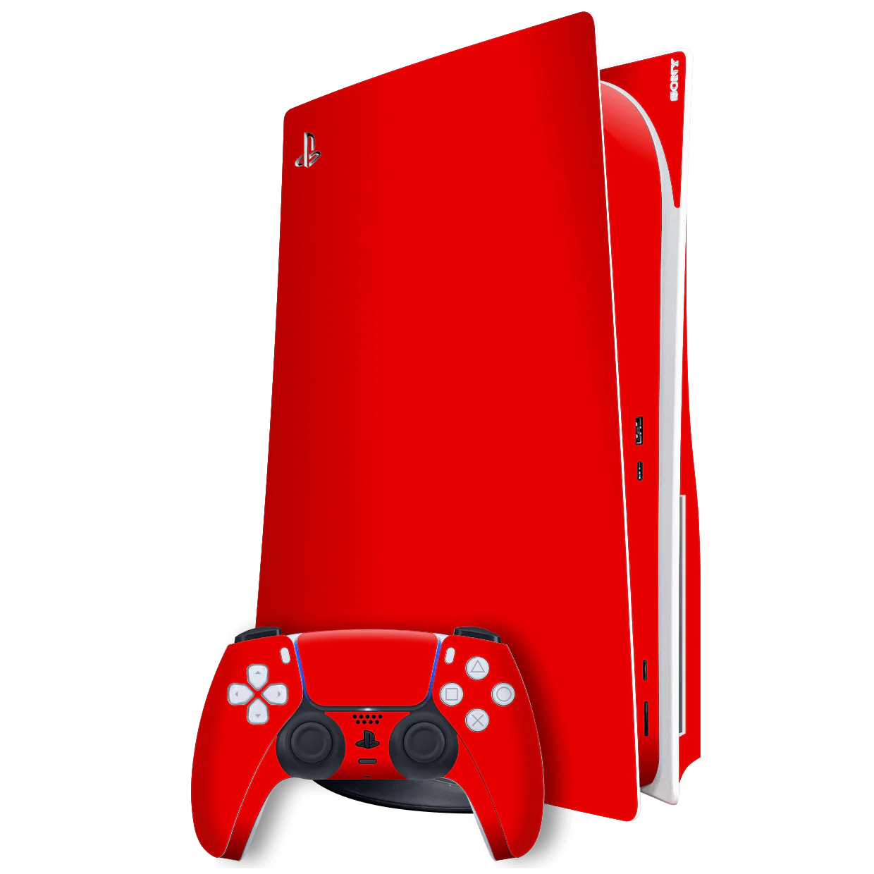 PlayStation 5 (PS5) DISC Edition GLOSSY Bright Red Skin